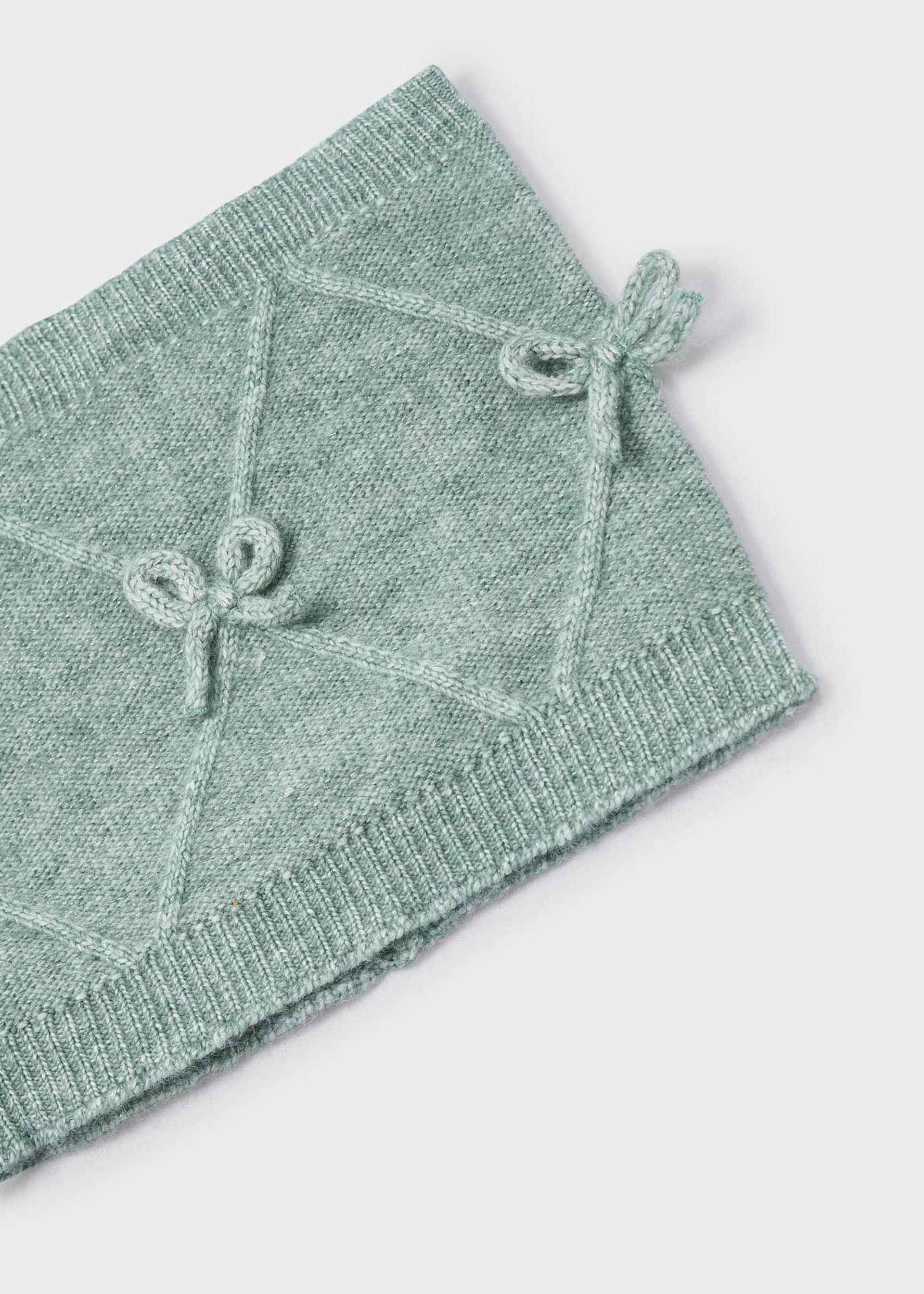 Girls' hat and scarf set with bow detail