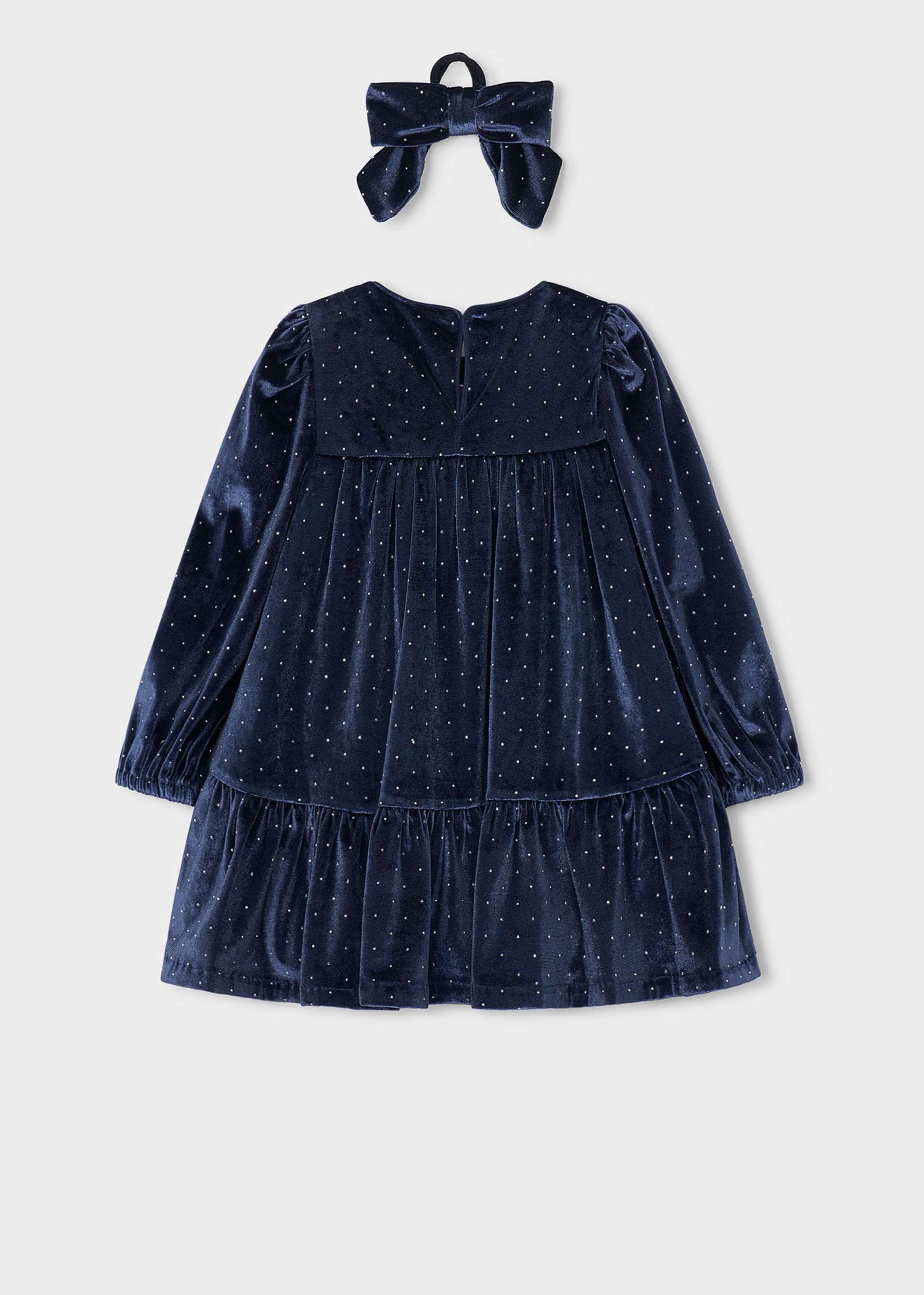 Vestido terciopelo con coletero niña