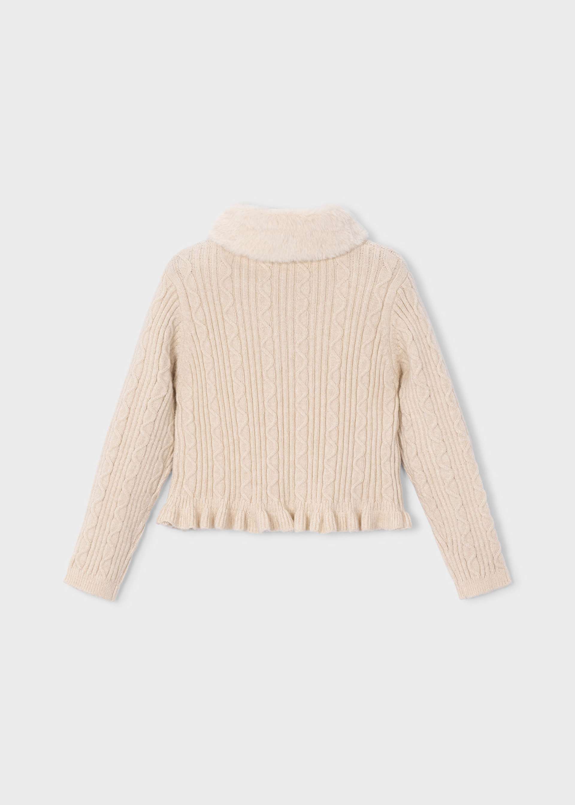 Strickjacke Fellkragen Mädchen