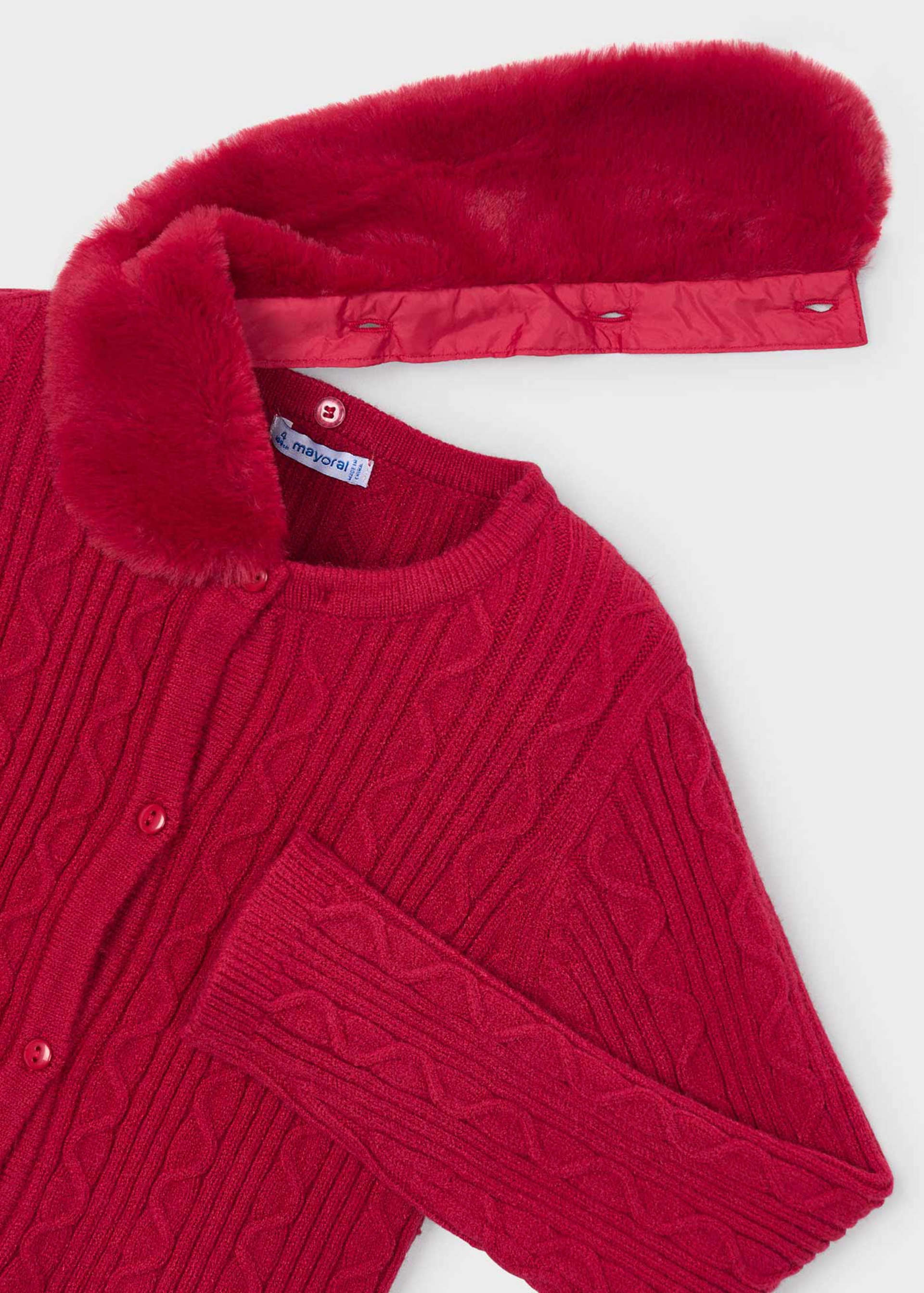 Strickjacke Fellkragen Mädchen