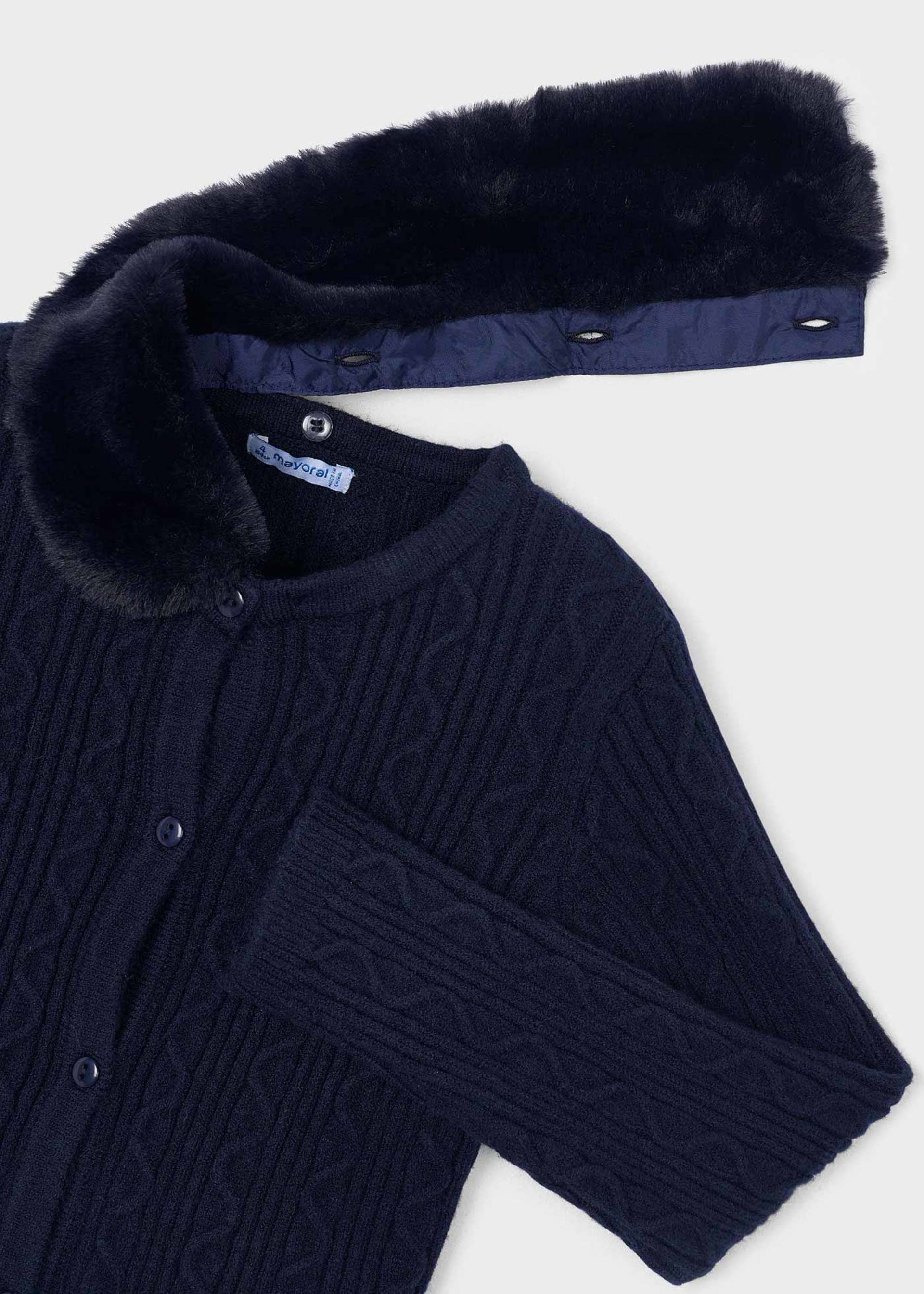 Strickjacke Fellkragen Mädchen