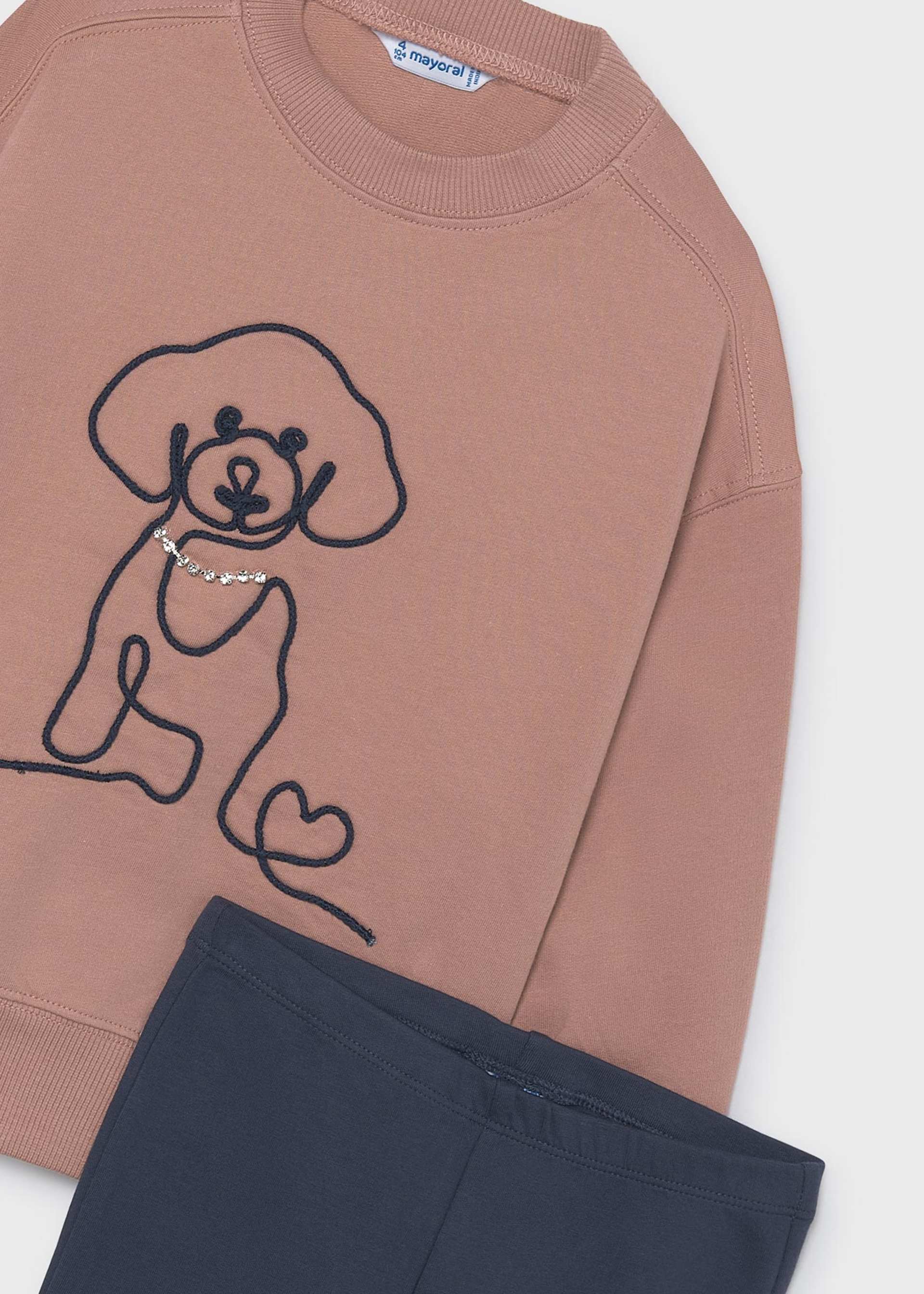 Conjunto legging y sudadera perro niña
