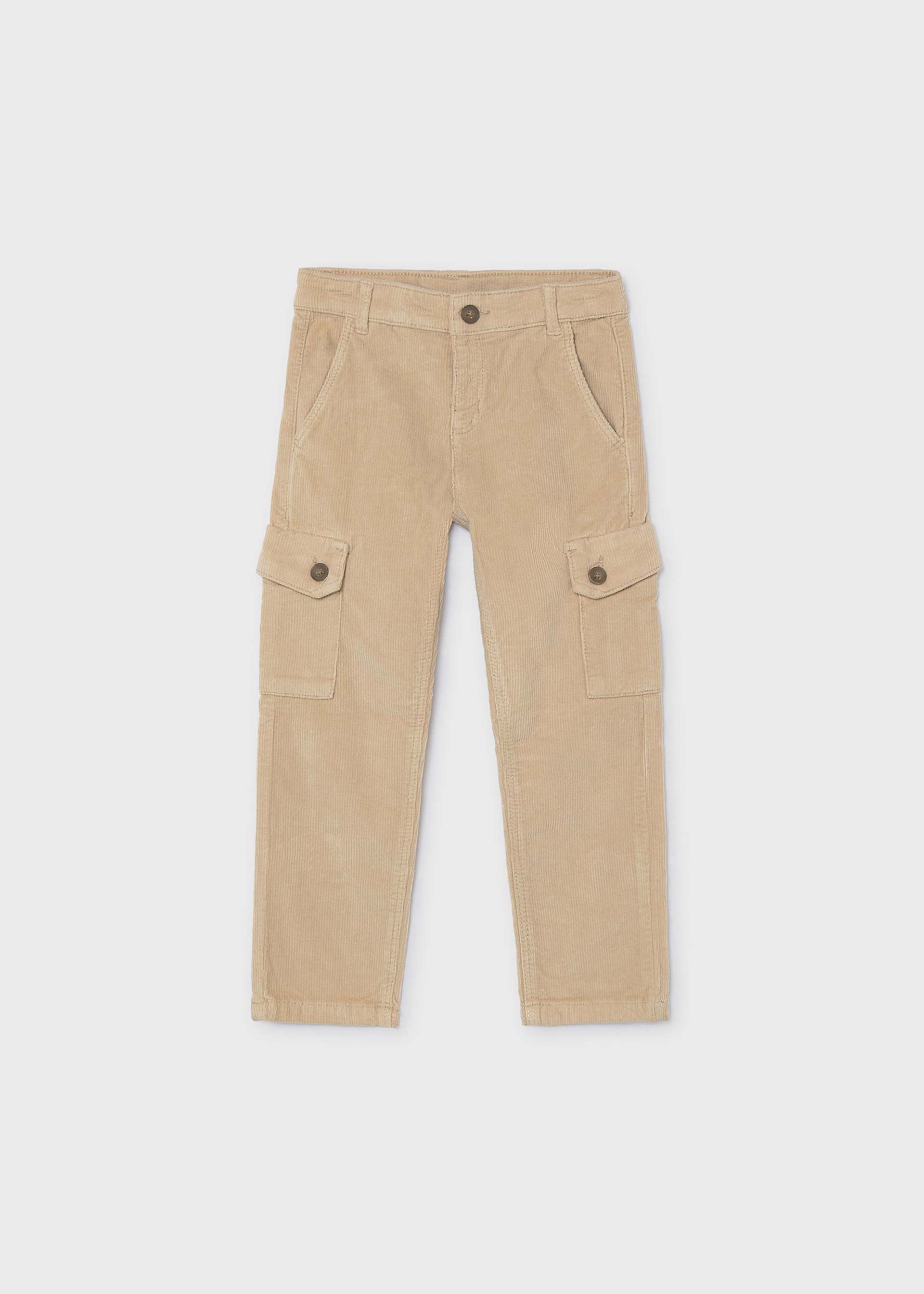 Boys' corduroy cargo trousers