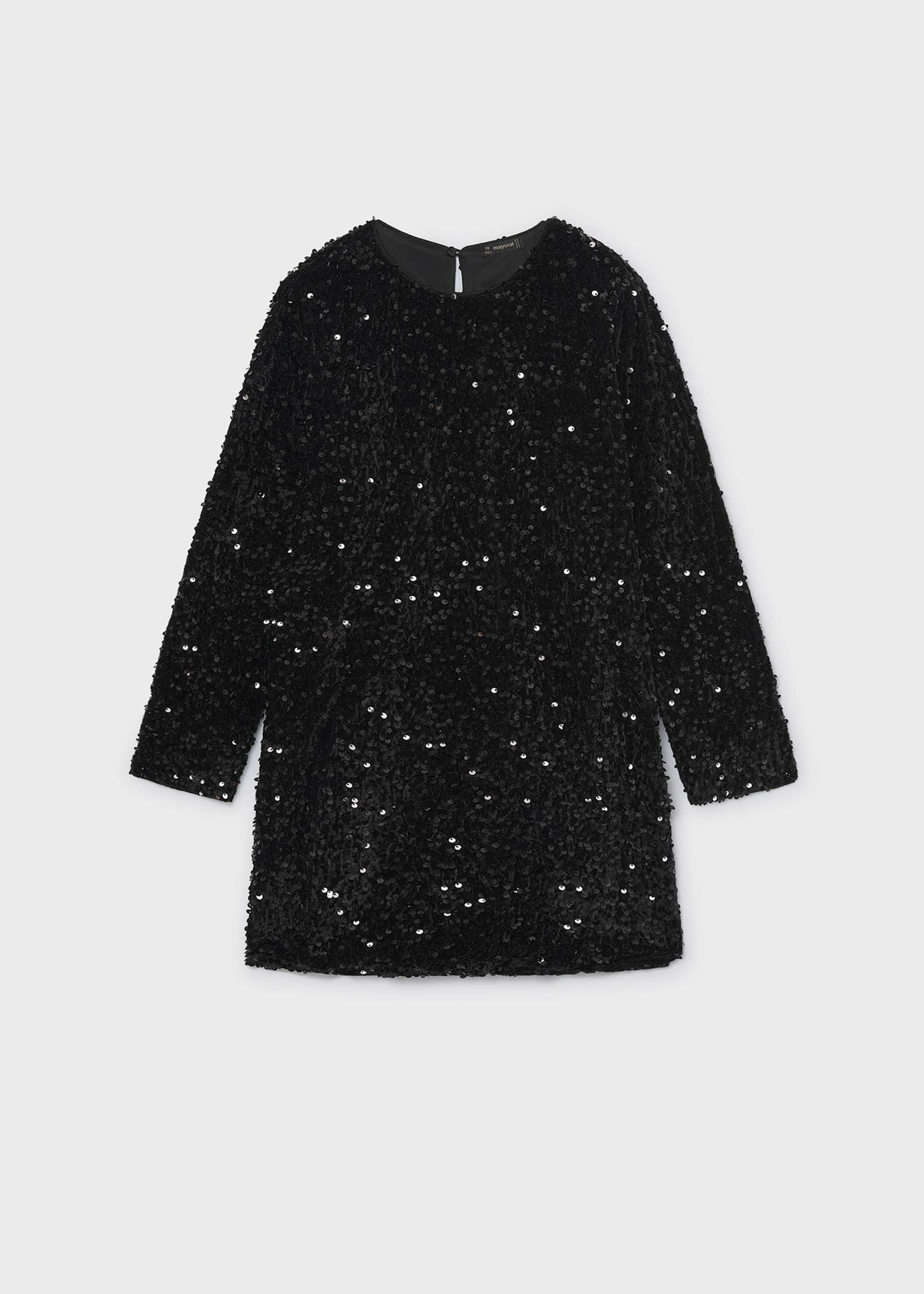 Vestido veludo lantejoulas rapariga