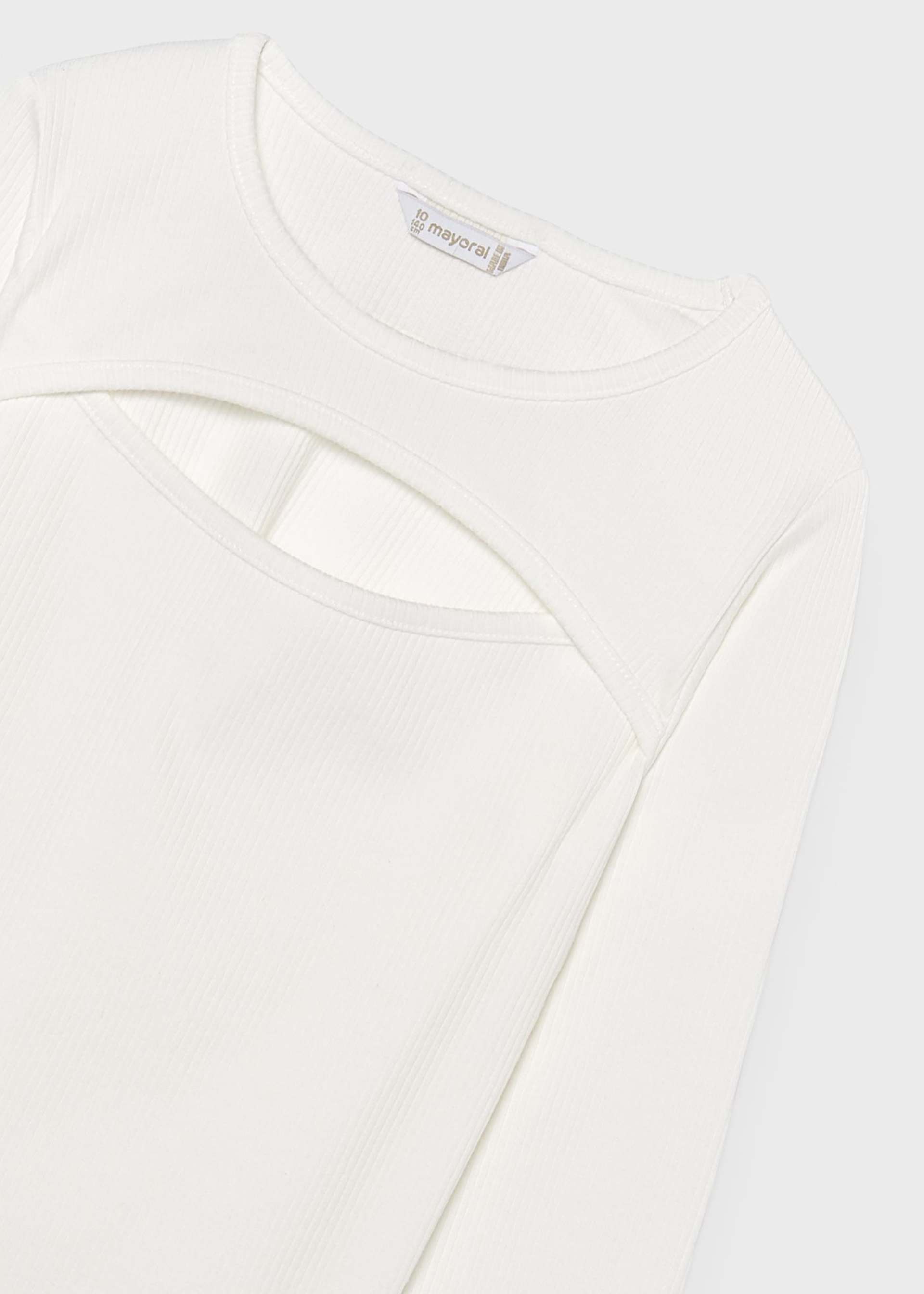 Girl Ribbed T-Shirt With Opening