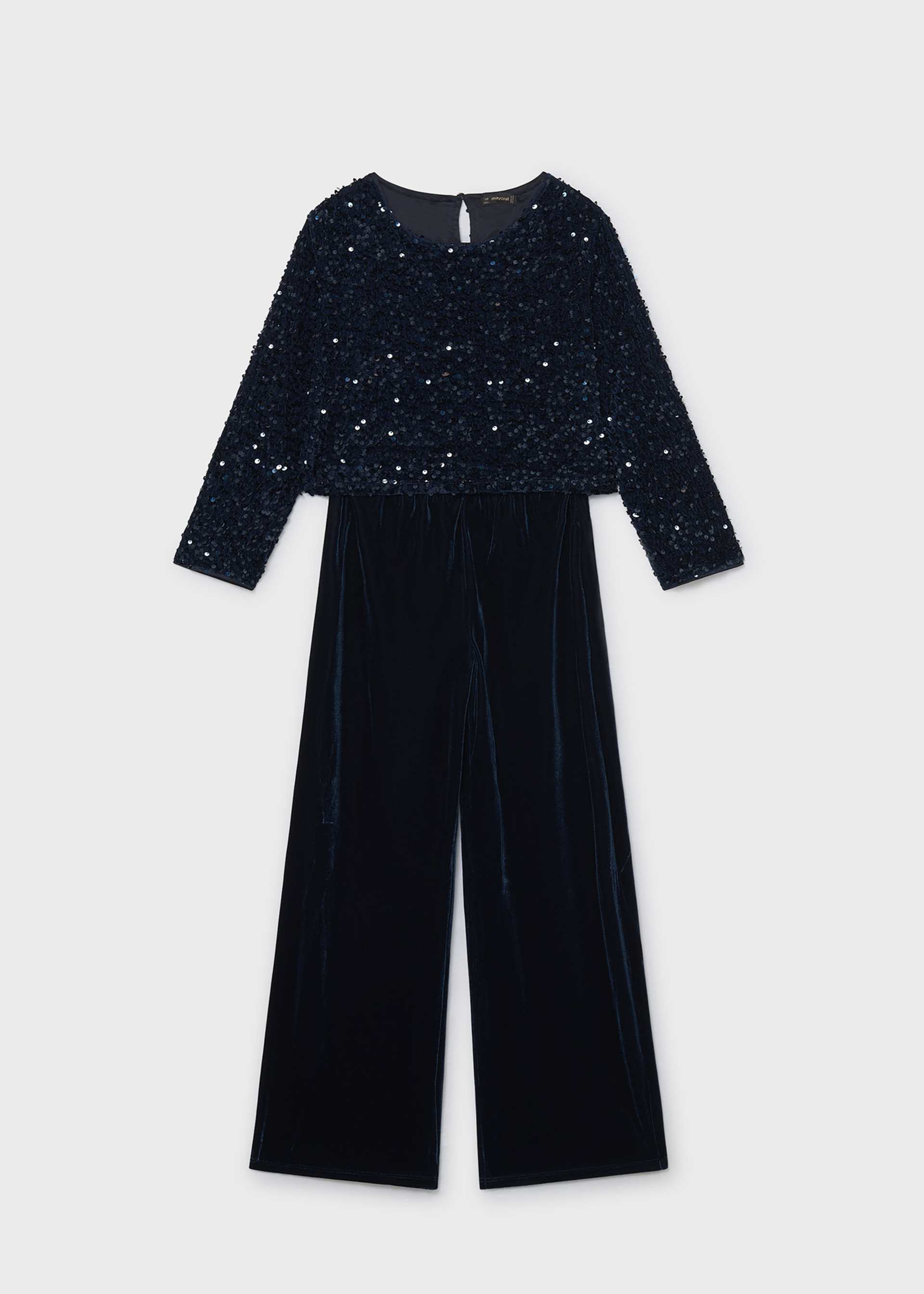 Samt-Jumpsuit Pailleten Teenager Mädchen