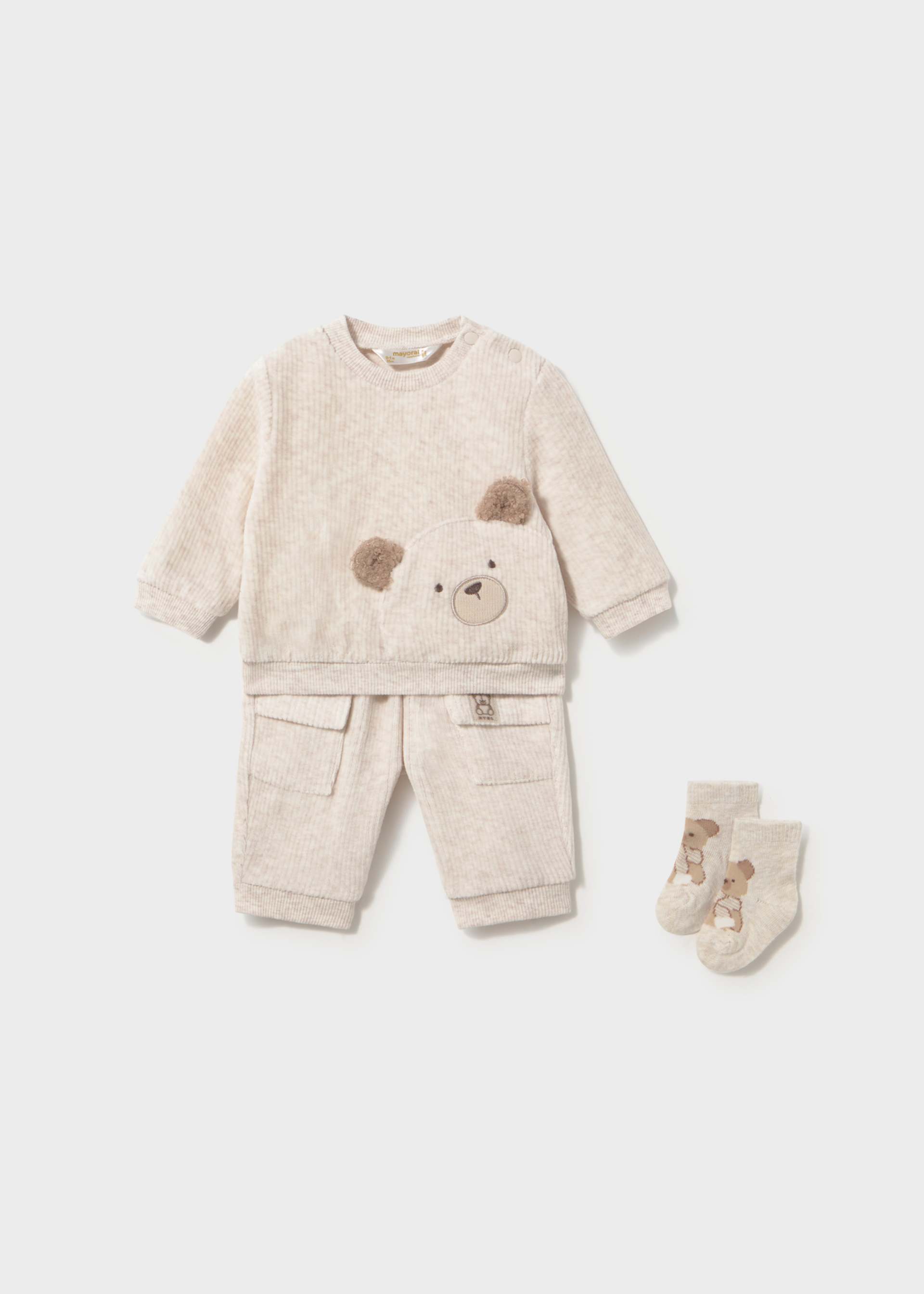 Survêtement ourson avec chaussettes nouveau-né