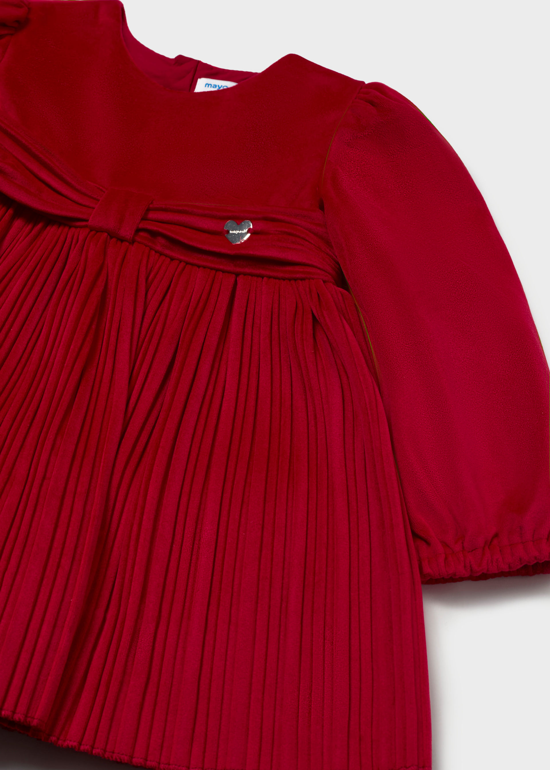 Rochie catifea cu pliuri bebe