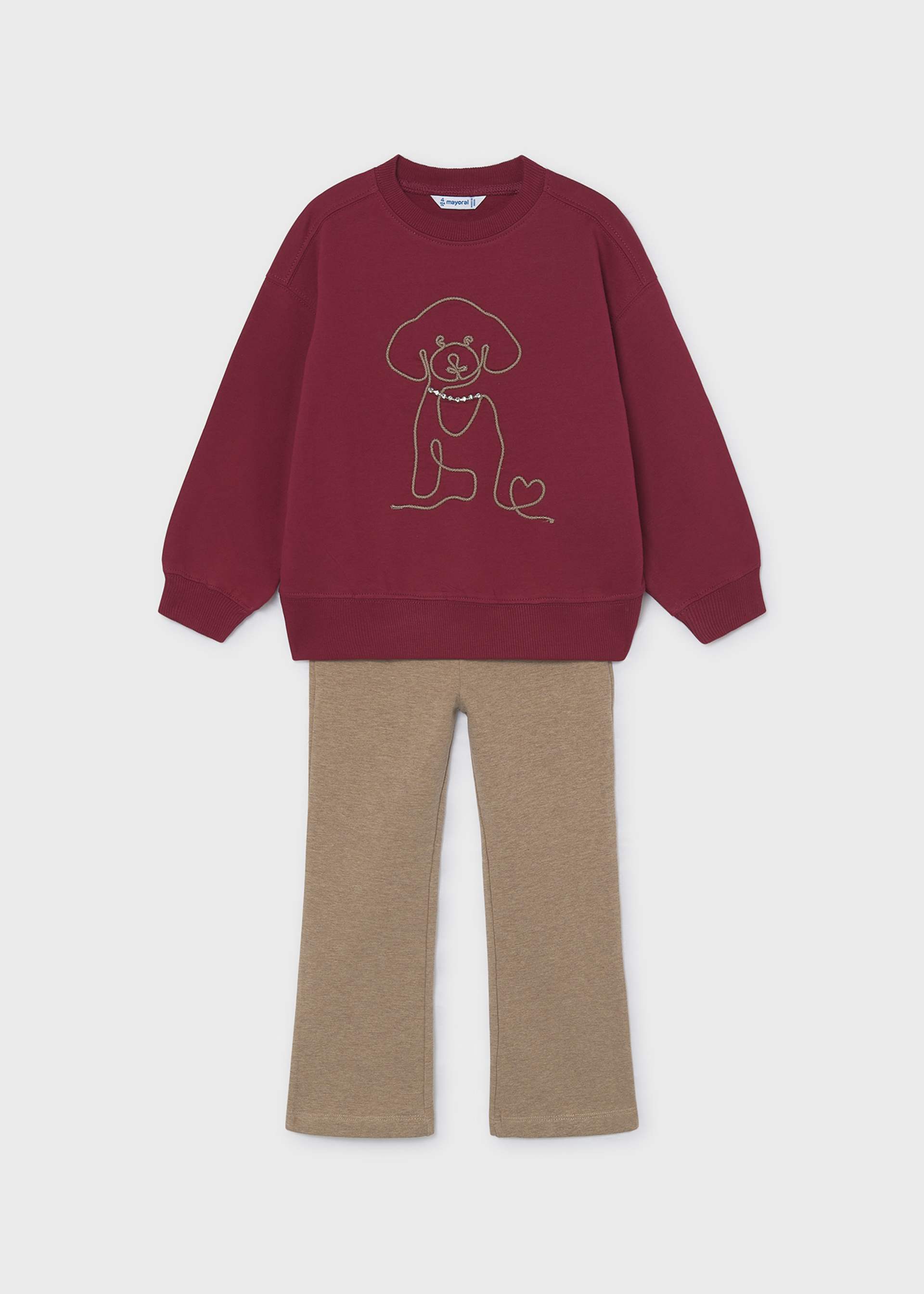 Ensemble legging et sweat chien fille