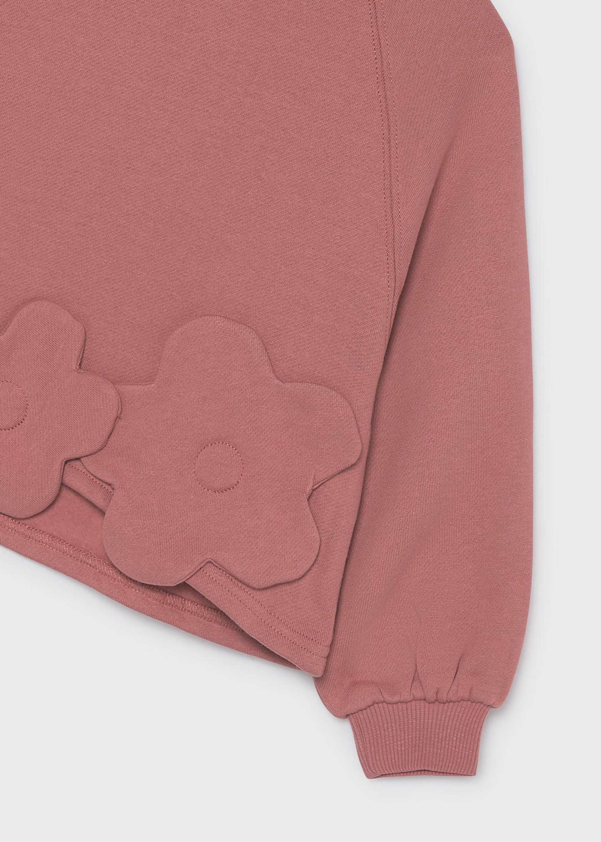 Girl Flower Applique Sweatshirt