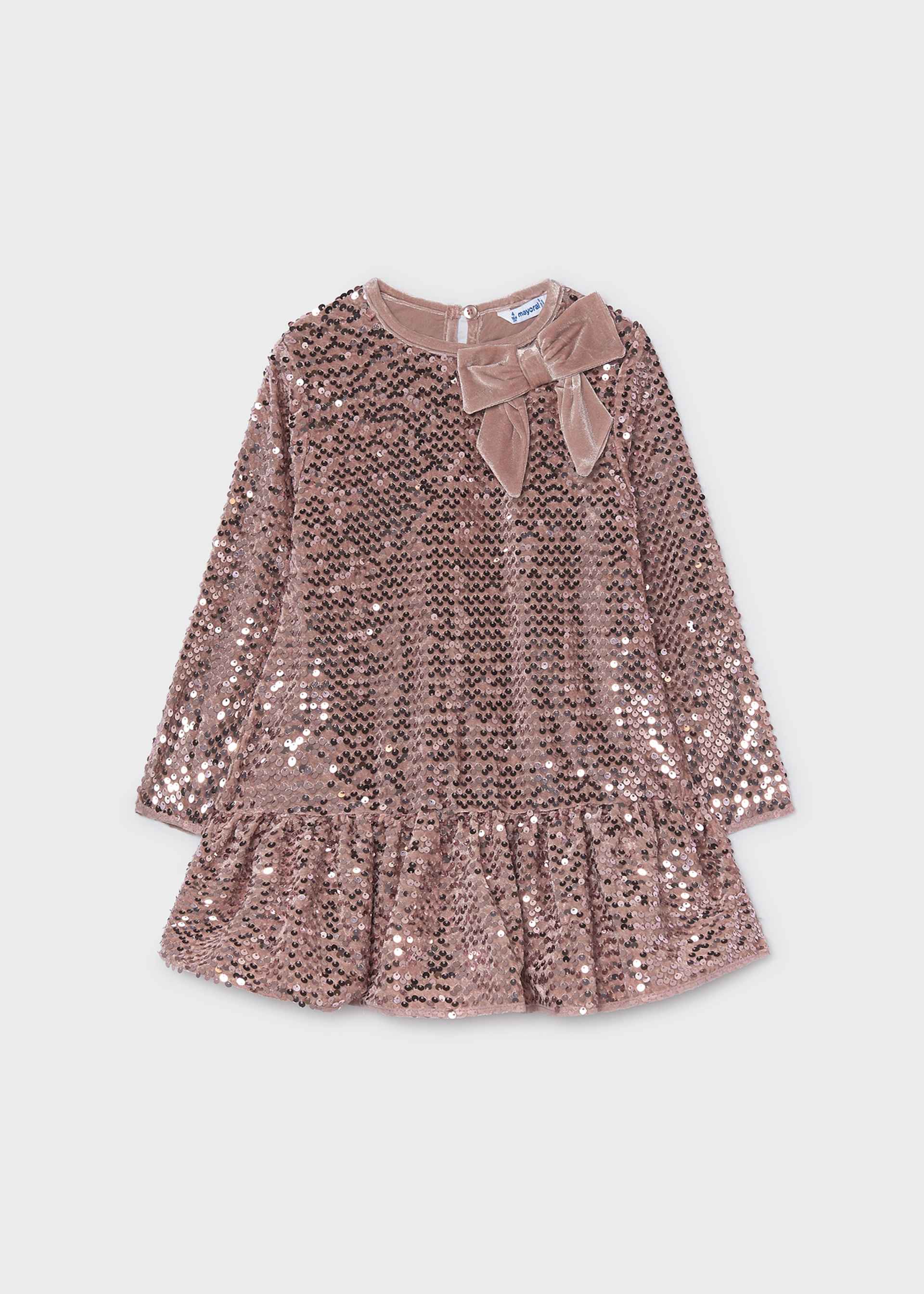 Samtkleid Pailleten Schleife Mädchen