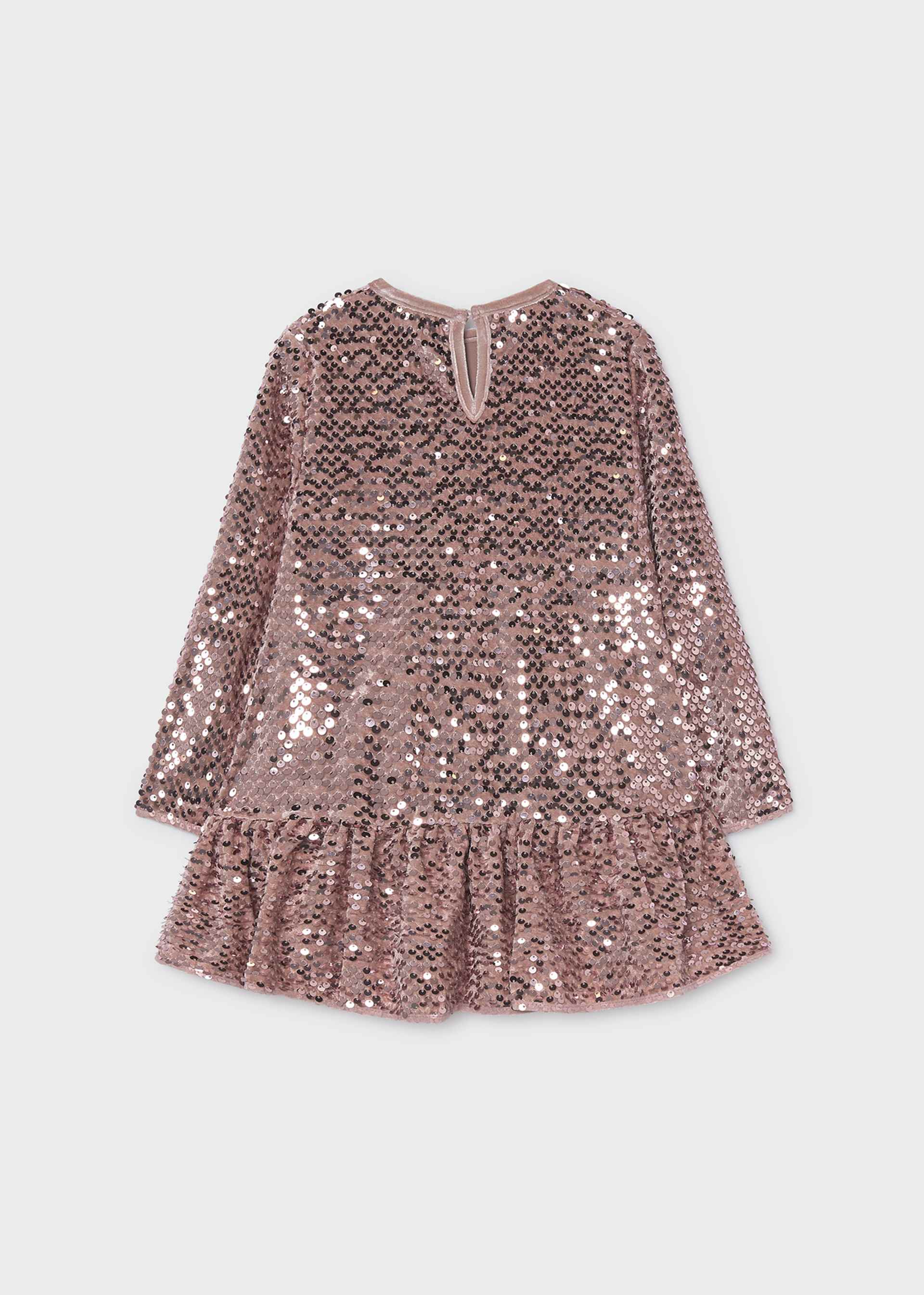 Girl Velvet sequined bow dress