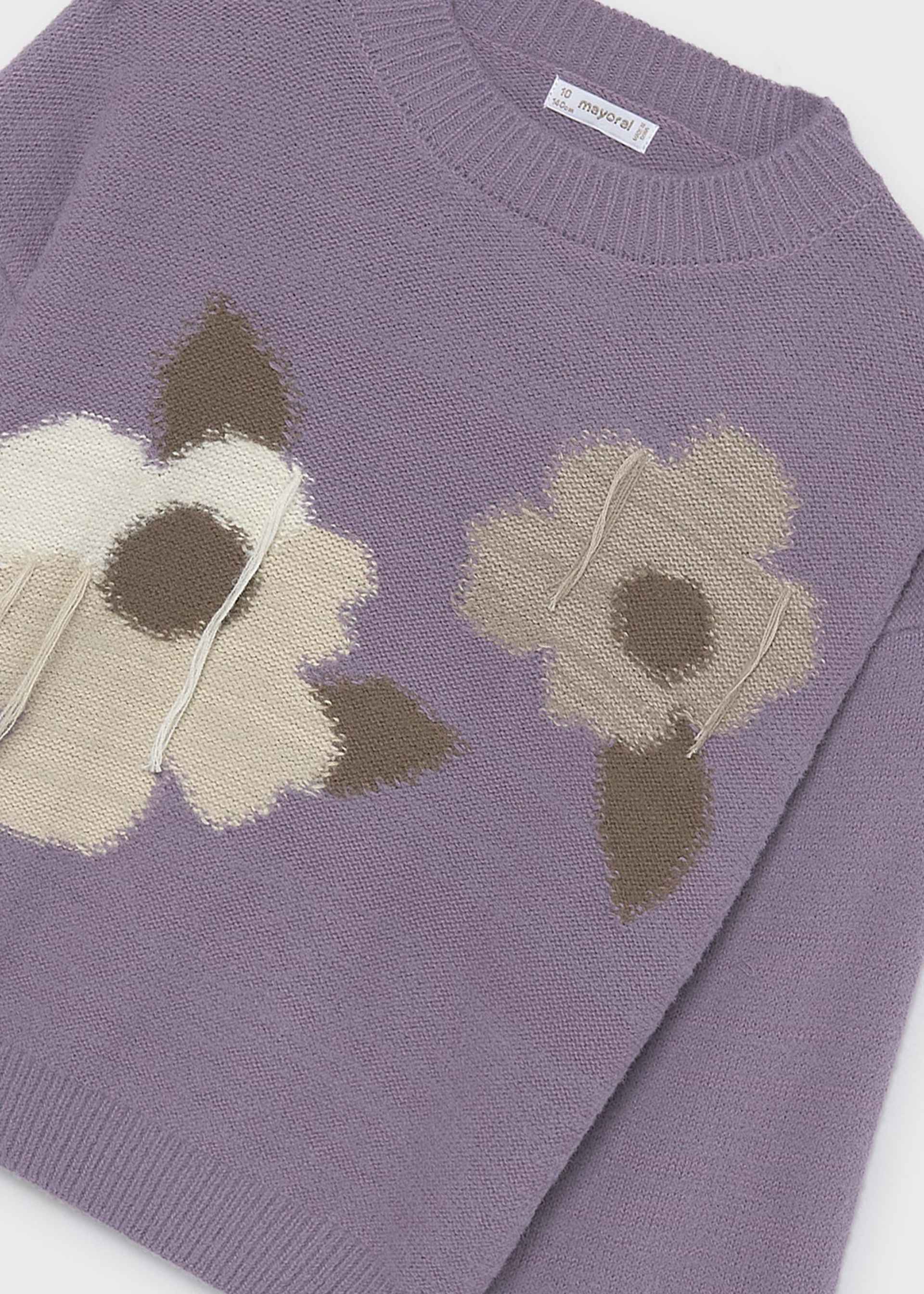 Maglione intarsio fiori ragazza