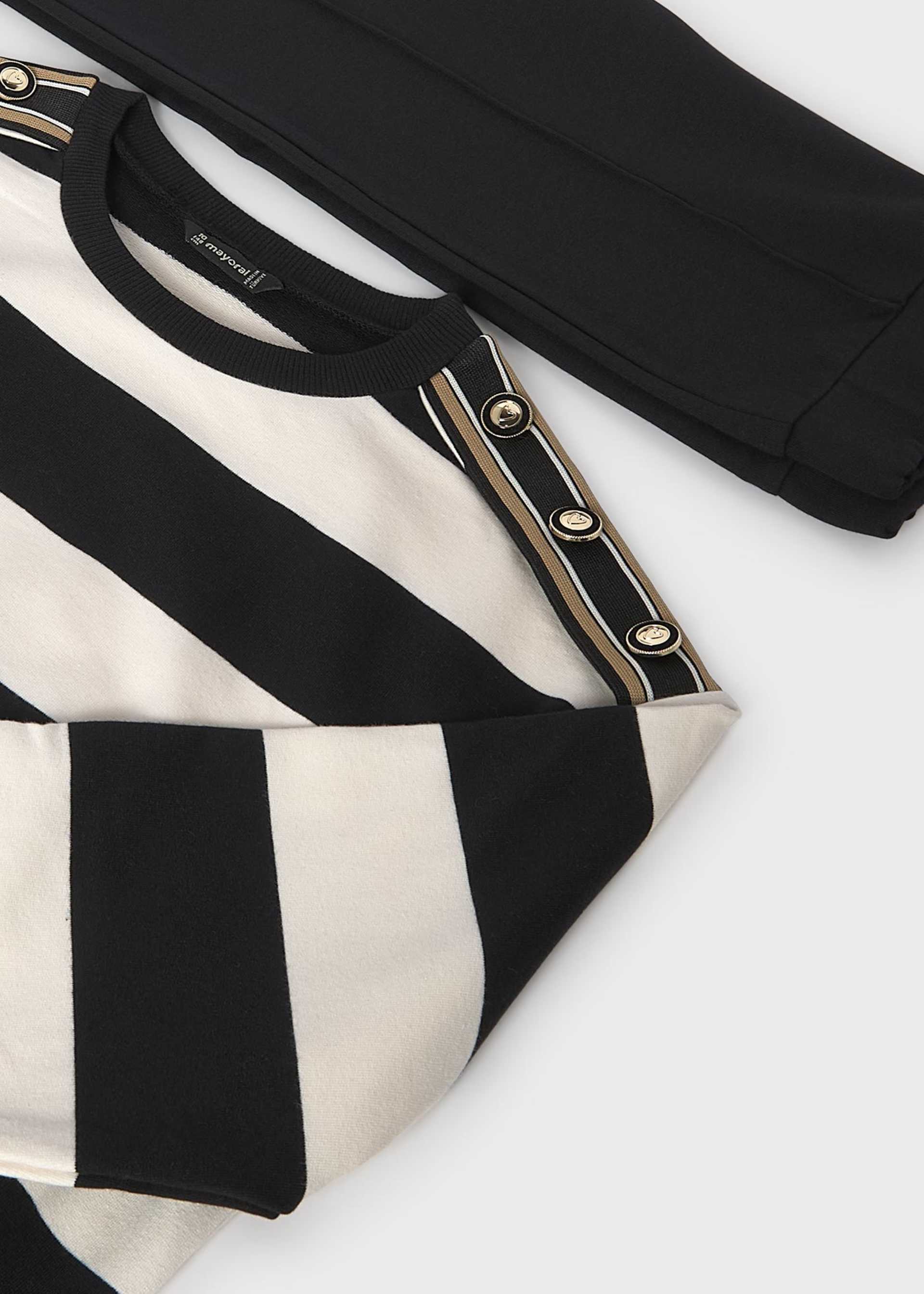 Girls' striped jumper and trousers set