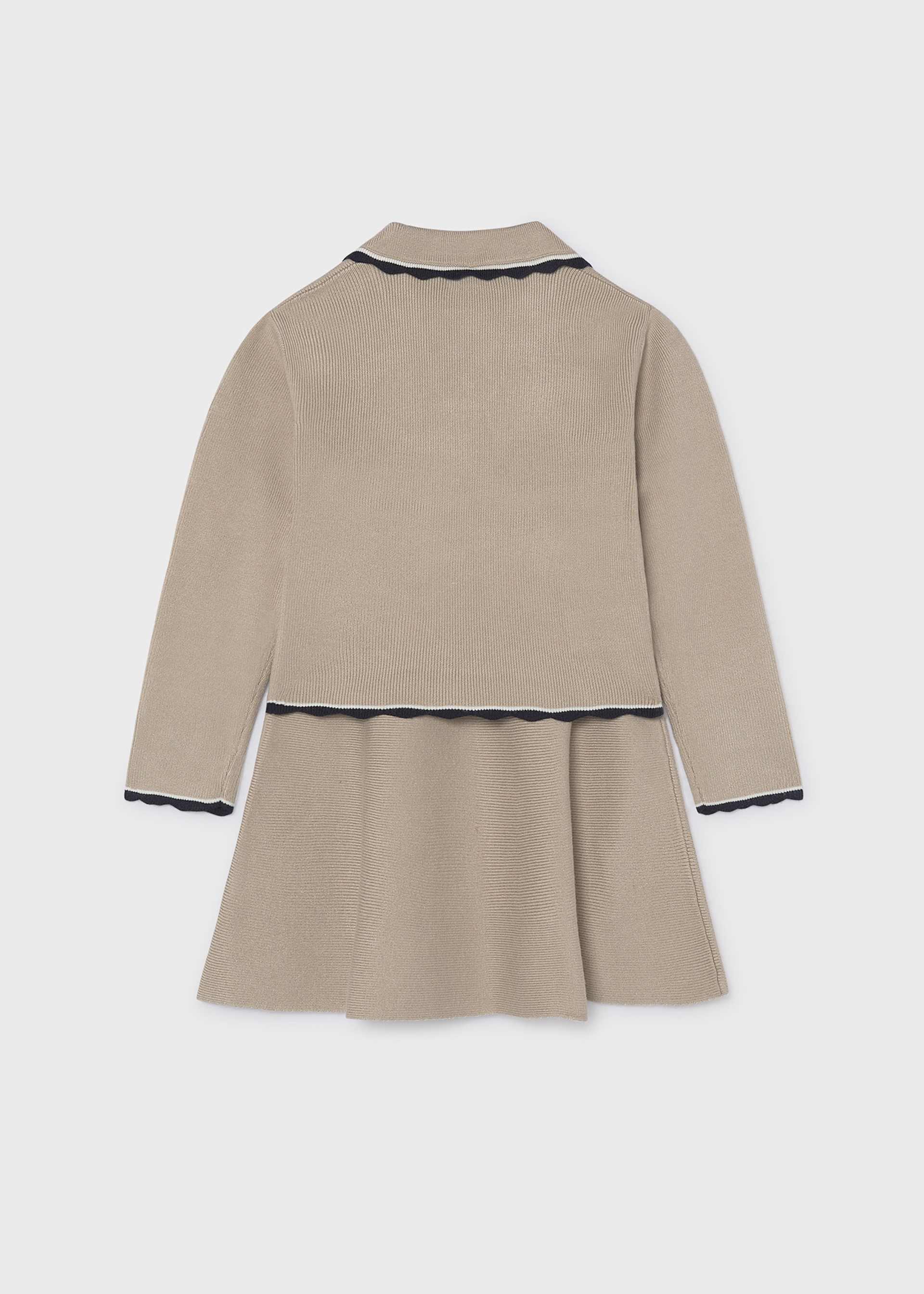 Ensemble jupe et polo en tricot fille