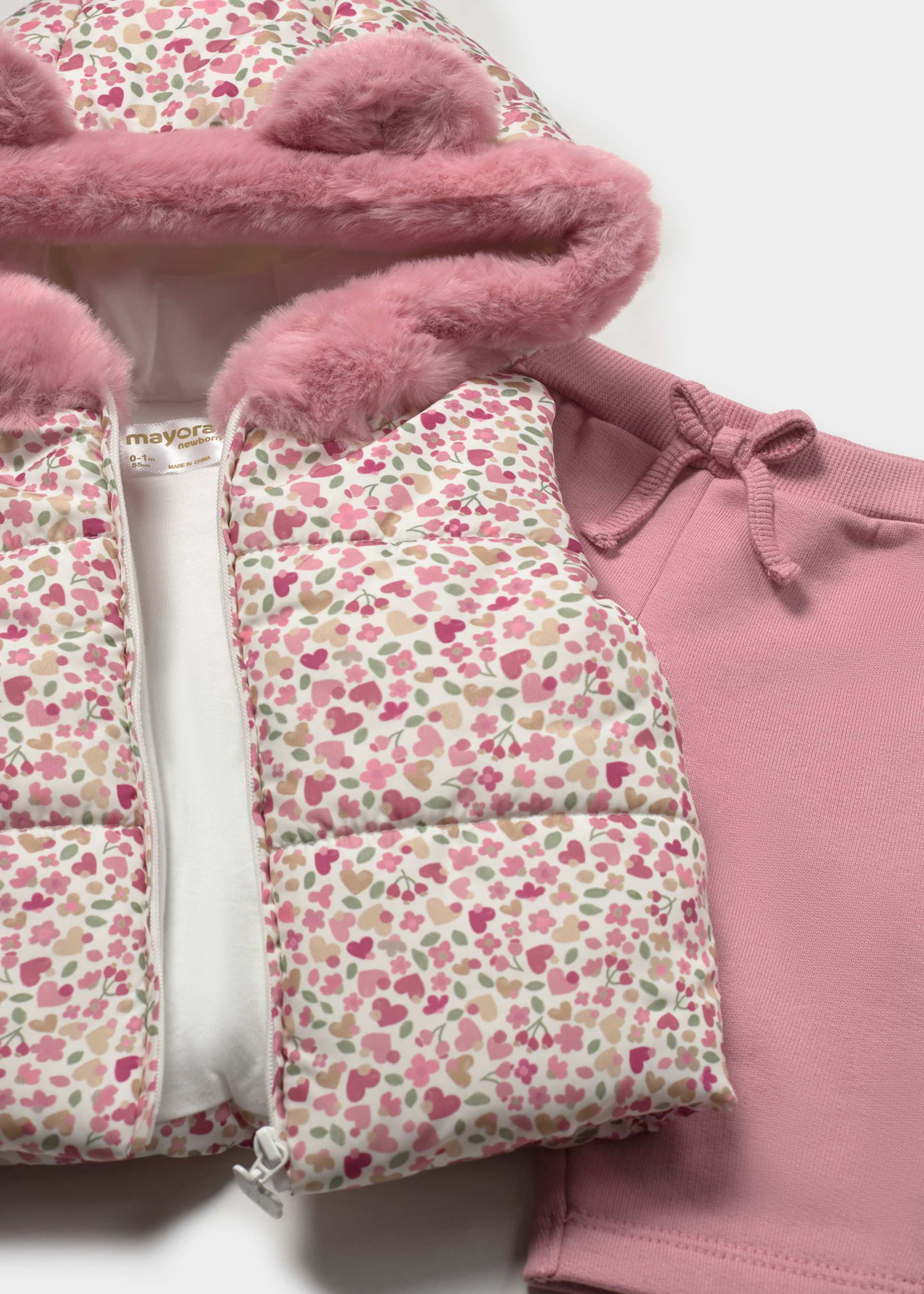 Newborn Girl 3-piece Tracksuit and Gilet