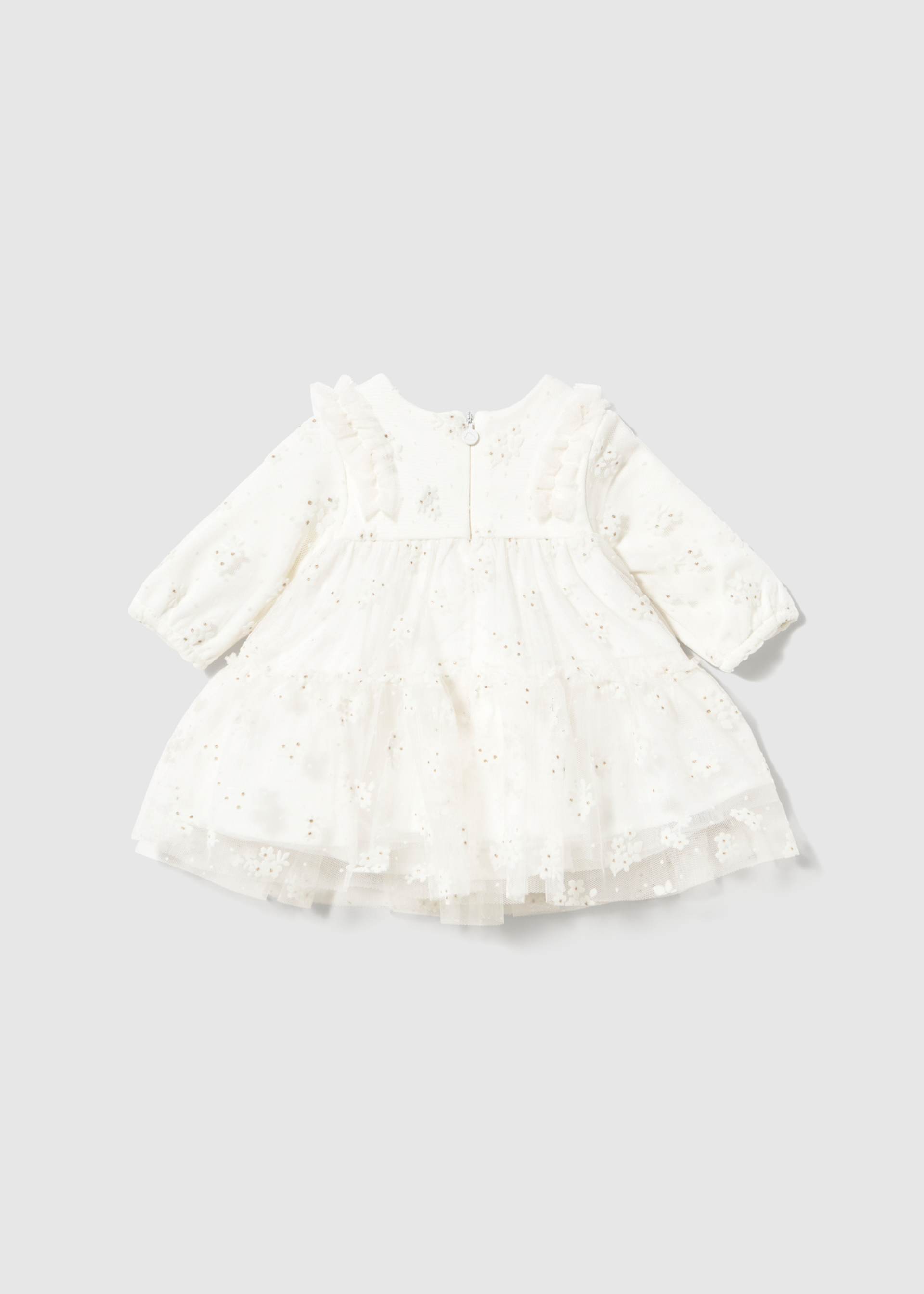 Newborn Girl Printed Tulle Dress