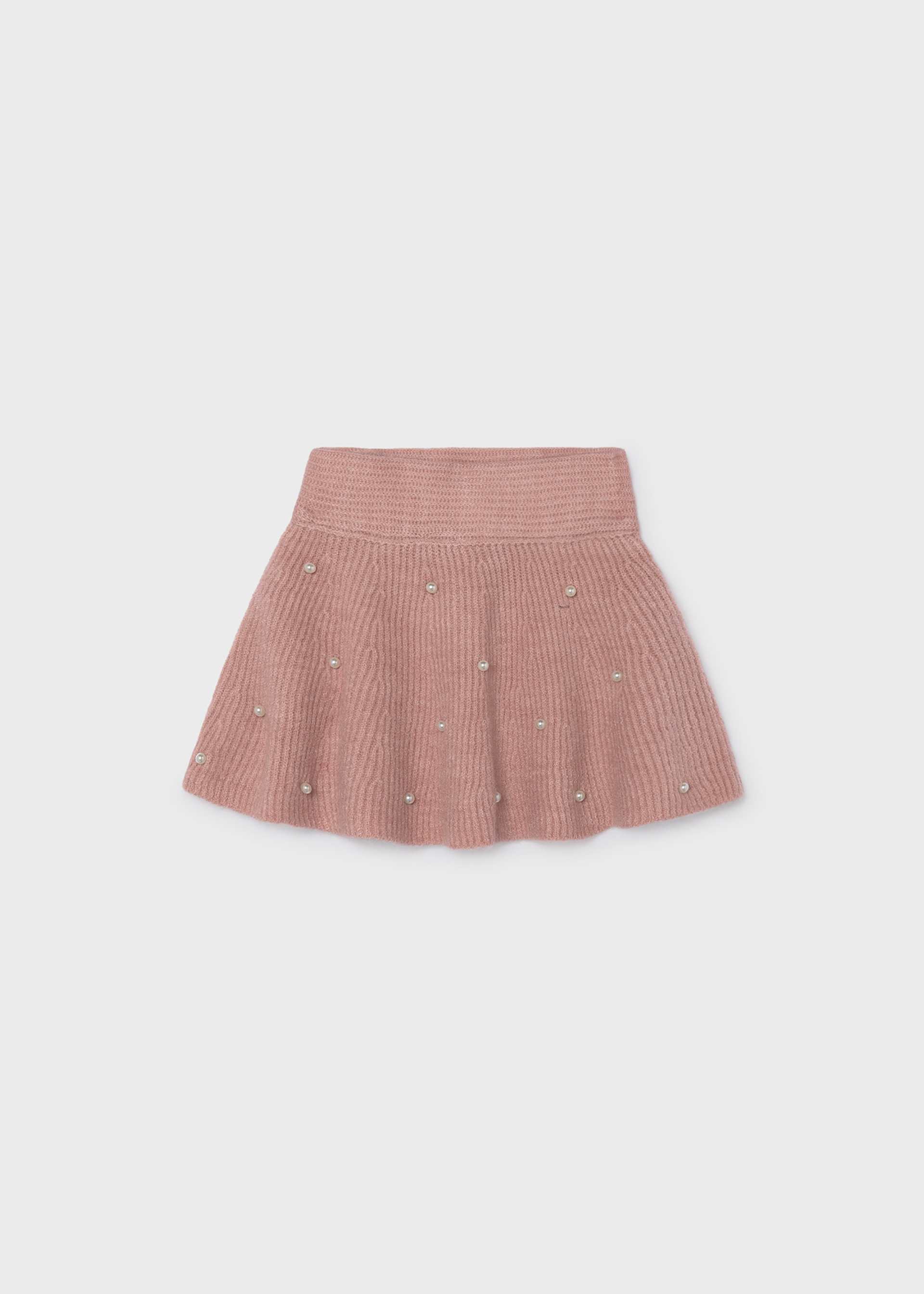 Girls' knitted skirt with pearls