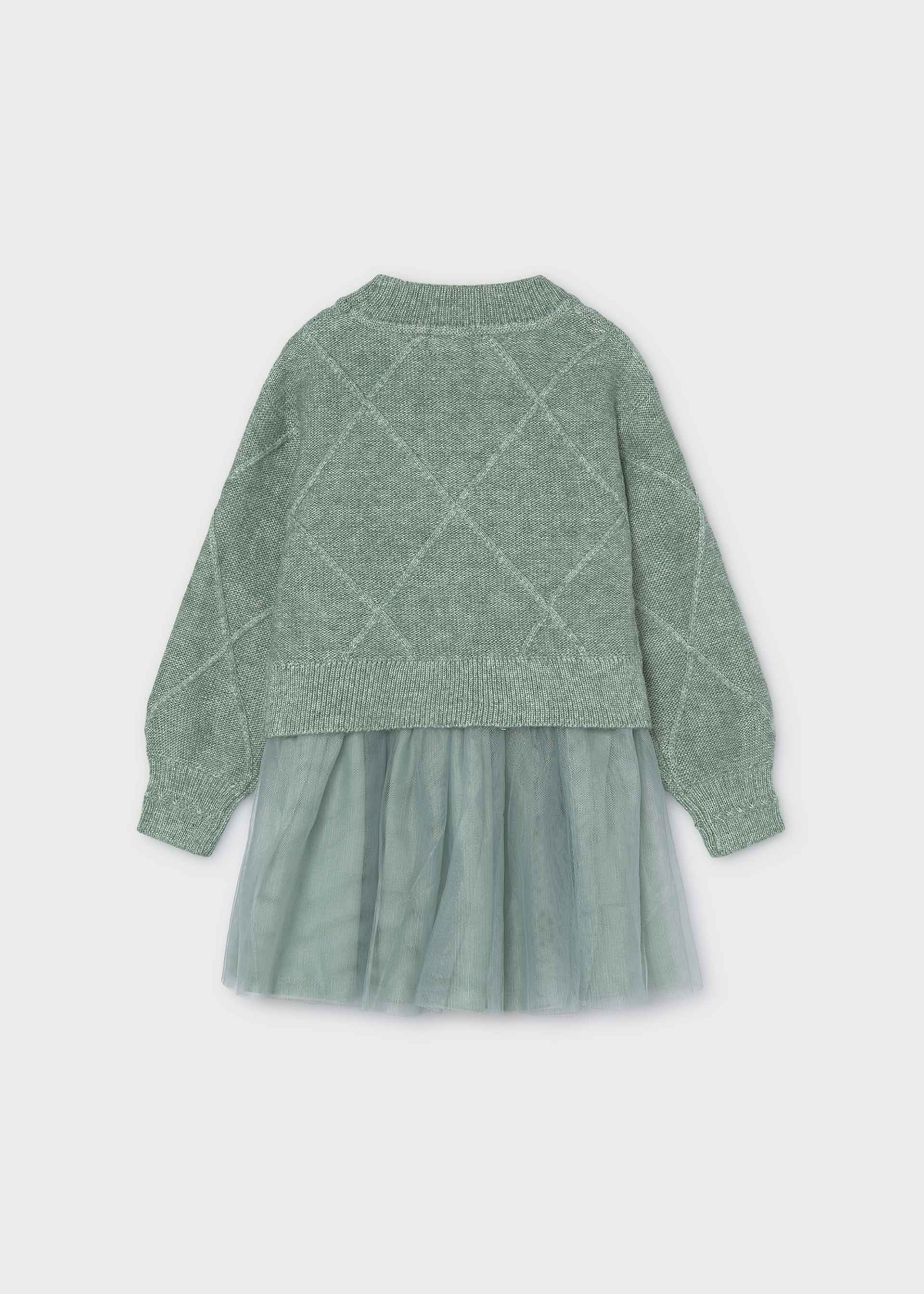 Strickkleid kombiniert Schleifen Mädchen