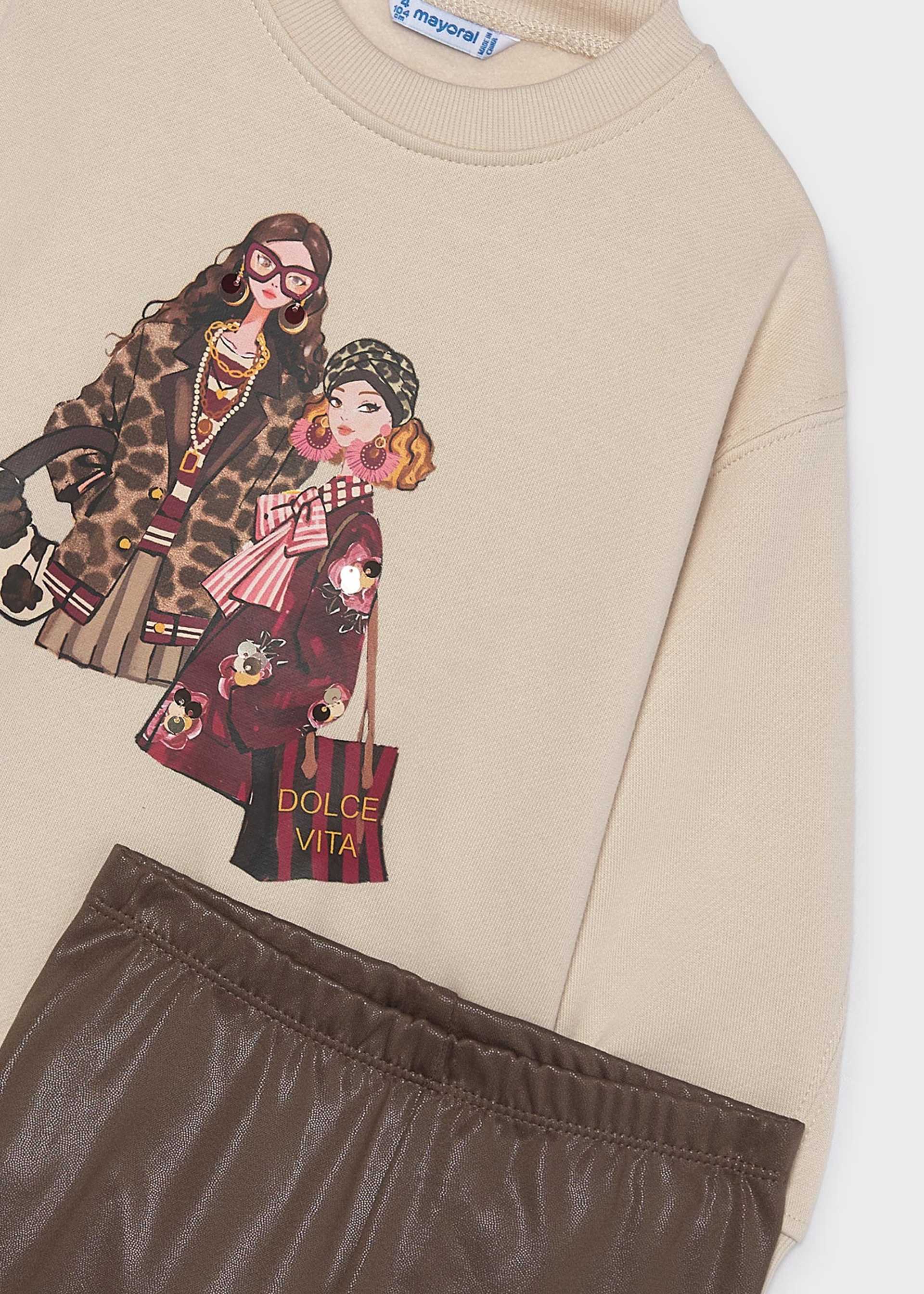 Komplet legginsy i bluza dla dziewczynki