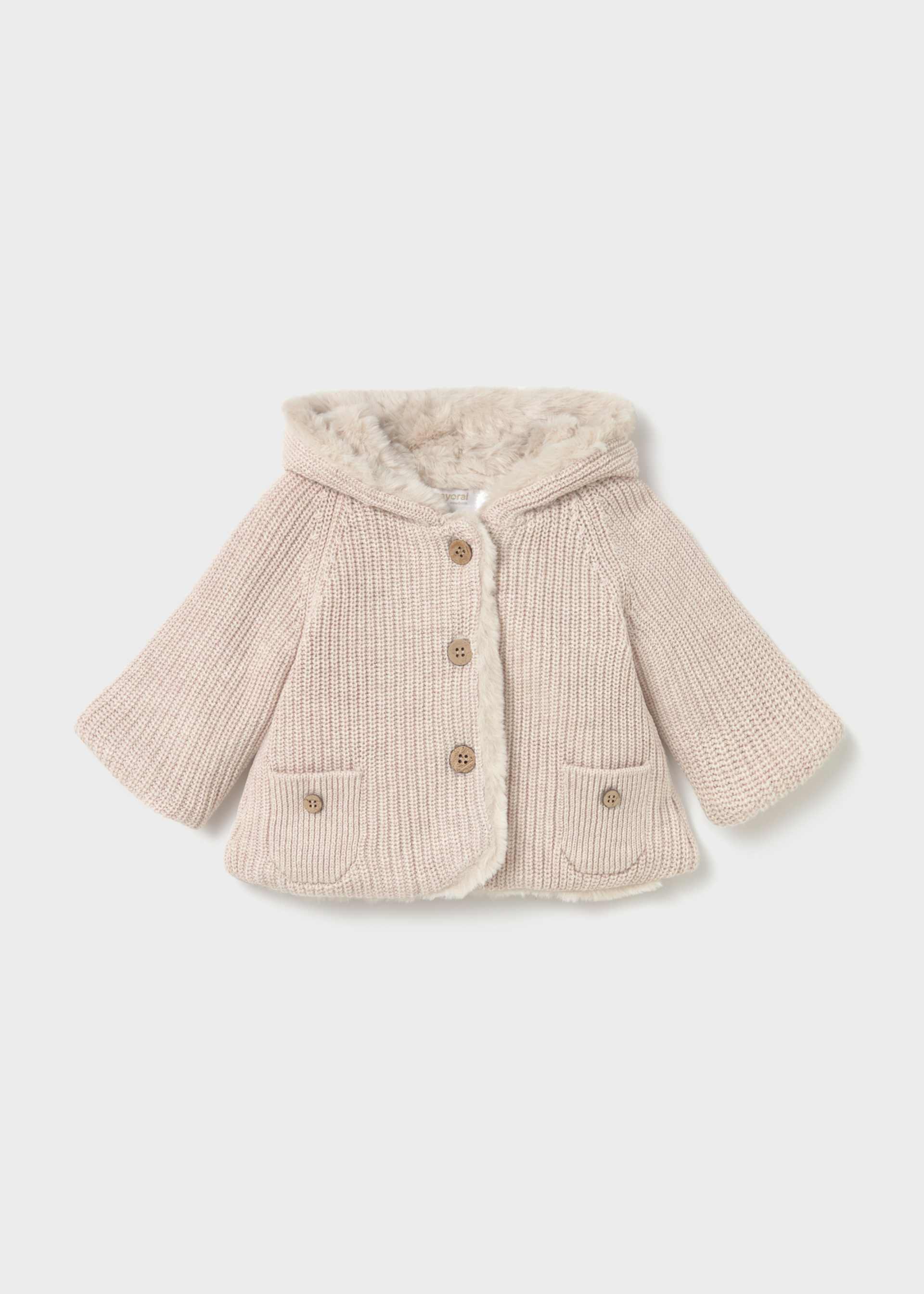 Strickjacke Pompon Neugeborene