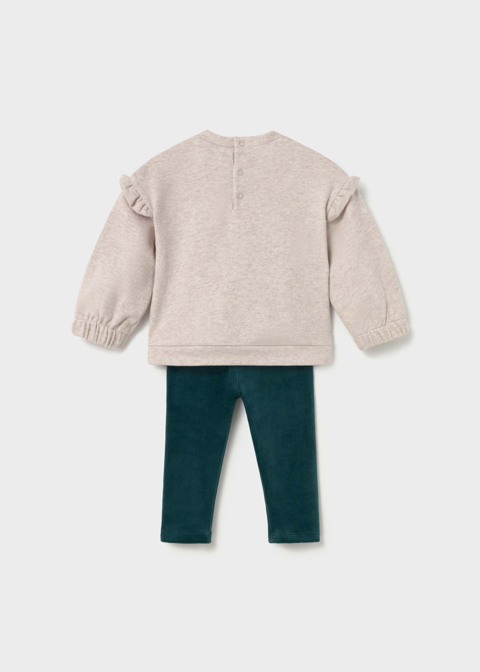 Completo felpa e leggings velluto bimba