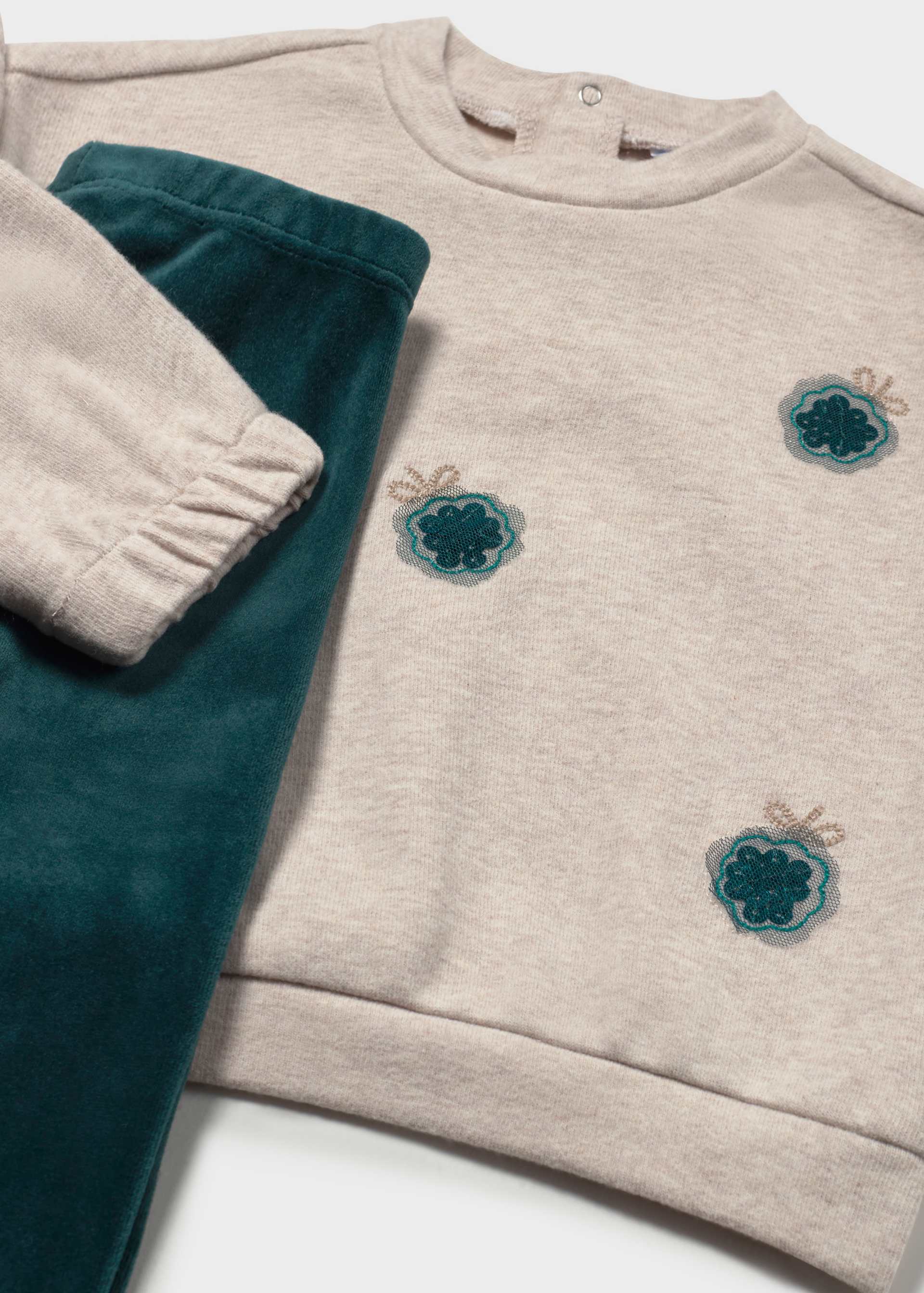 Completo felpa e leggings velluto bimba