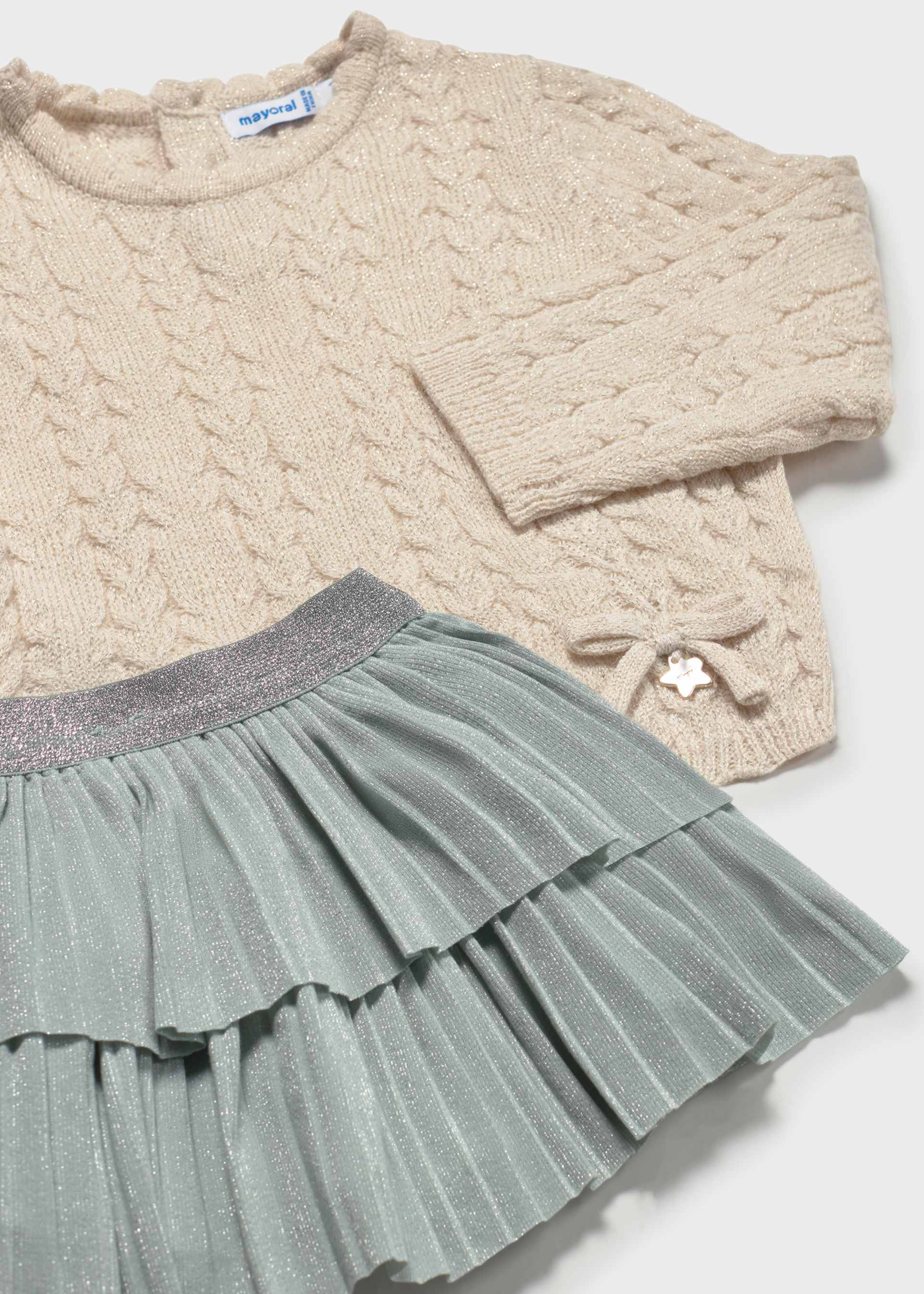 Conjunto saia folhos e camisola bebé