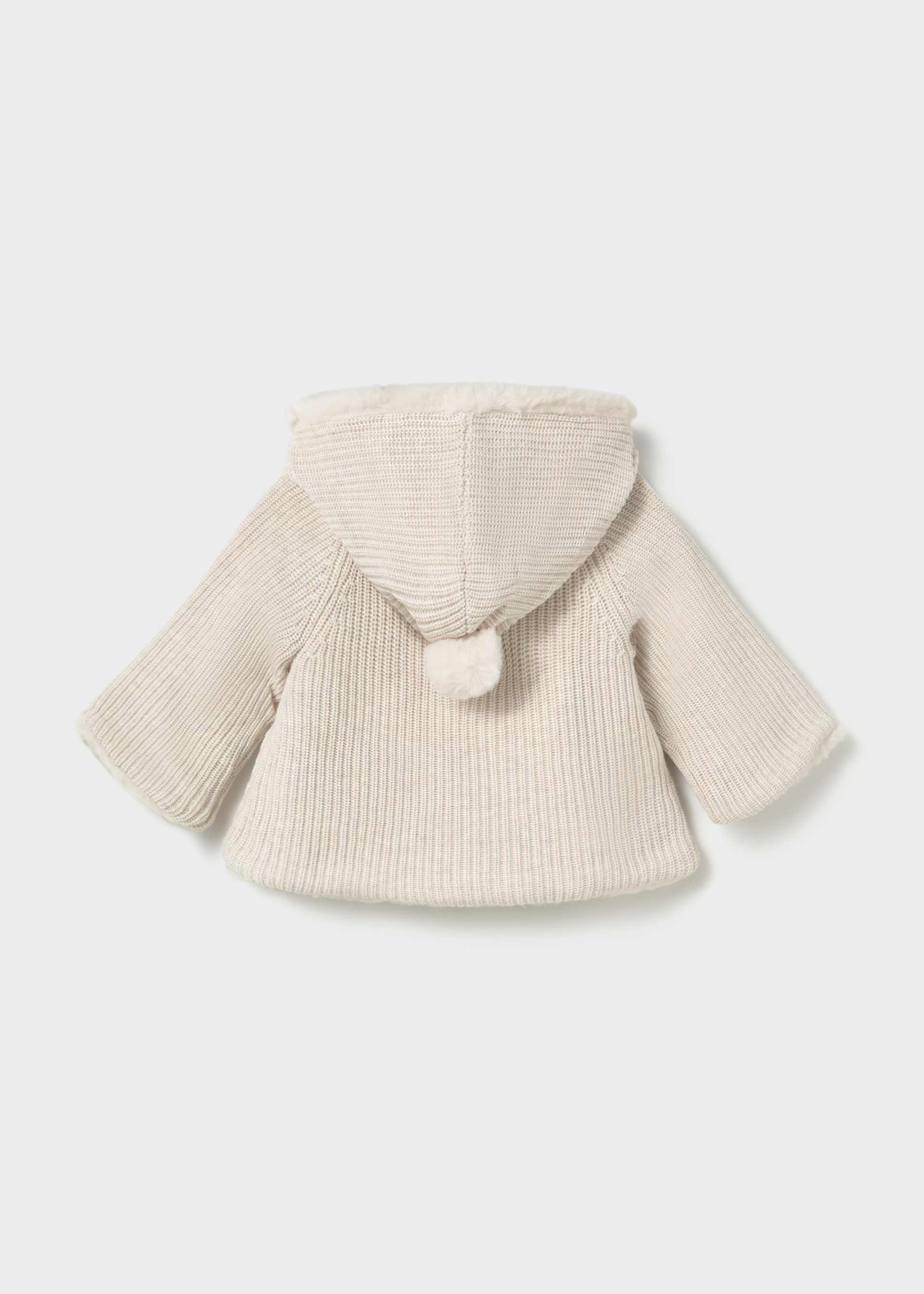 Newborn Girl Pom-Pom Cardigan