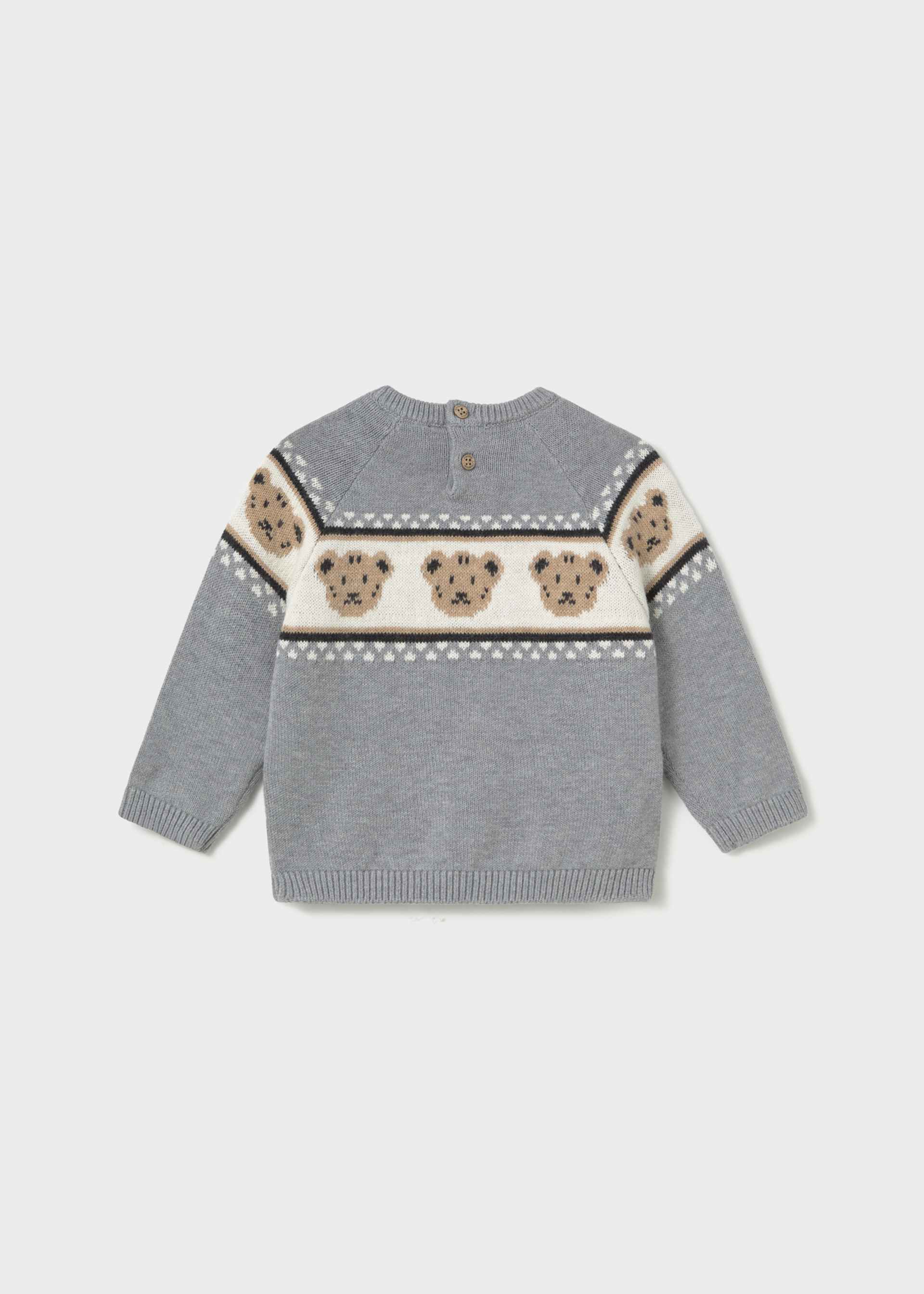 Pull en jacquard oursons bébé