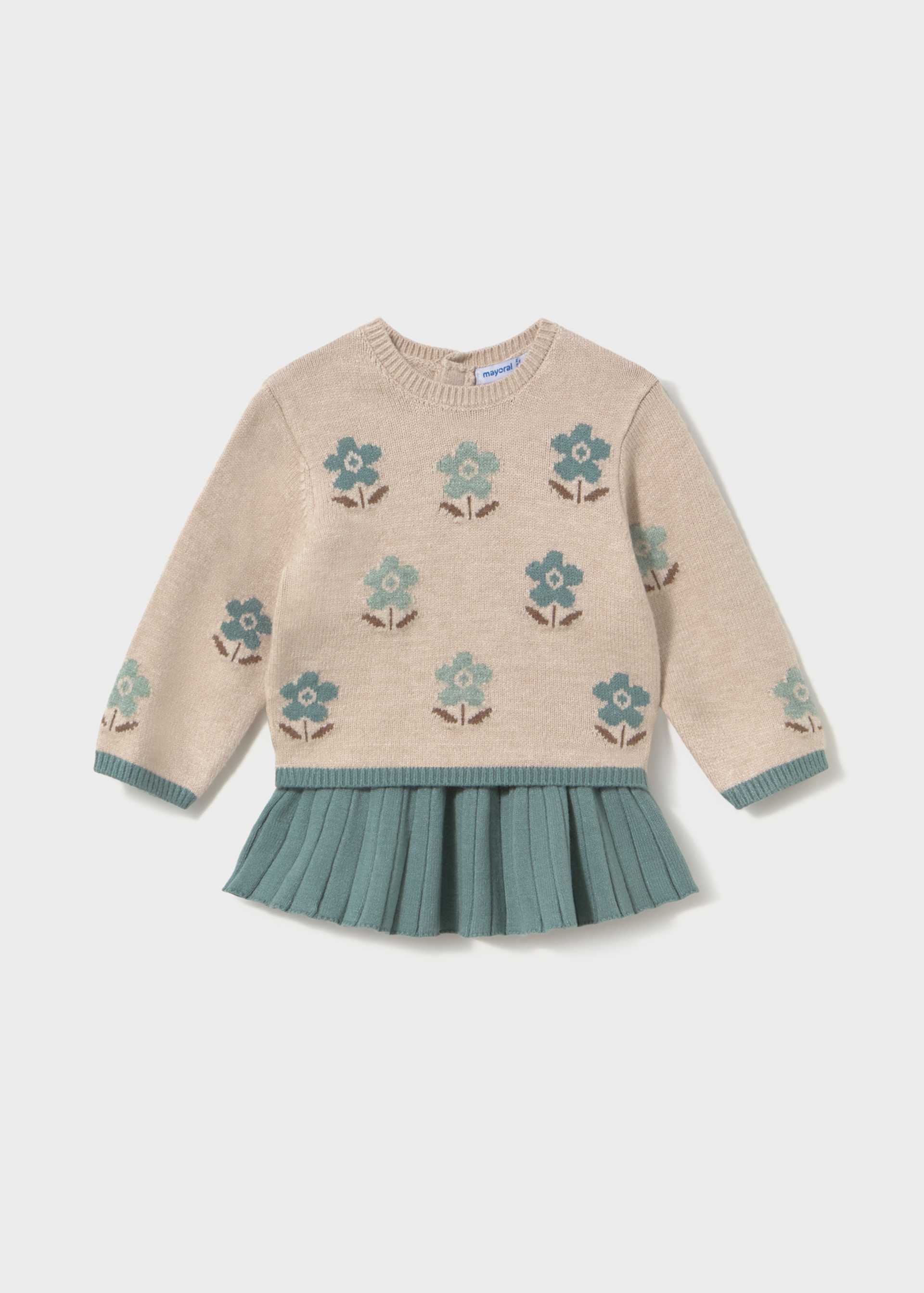 Conjunto saia e camisola intarsia bebé