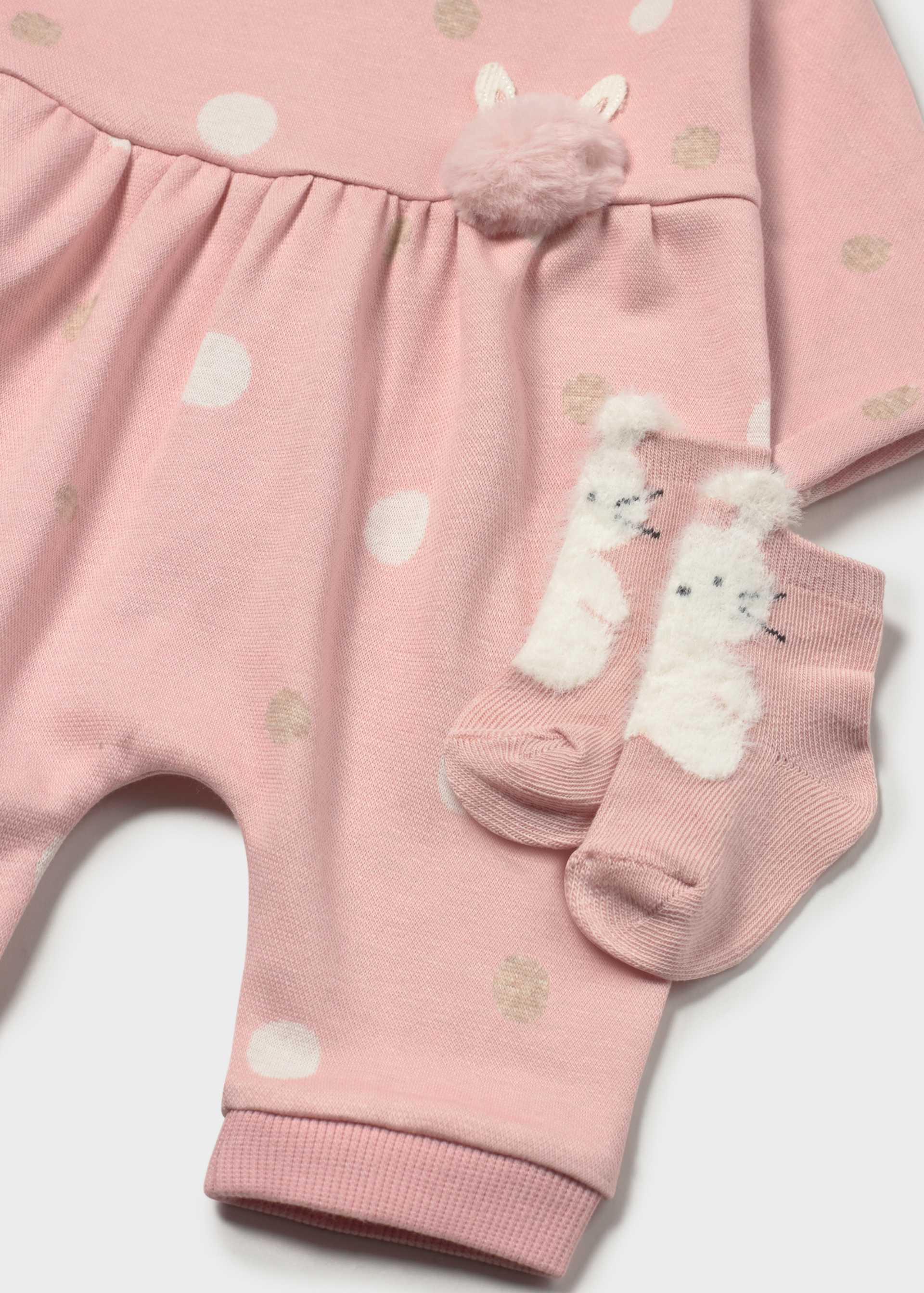 Pijama cu sosete nou-nascut