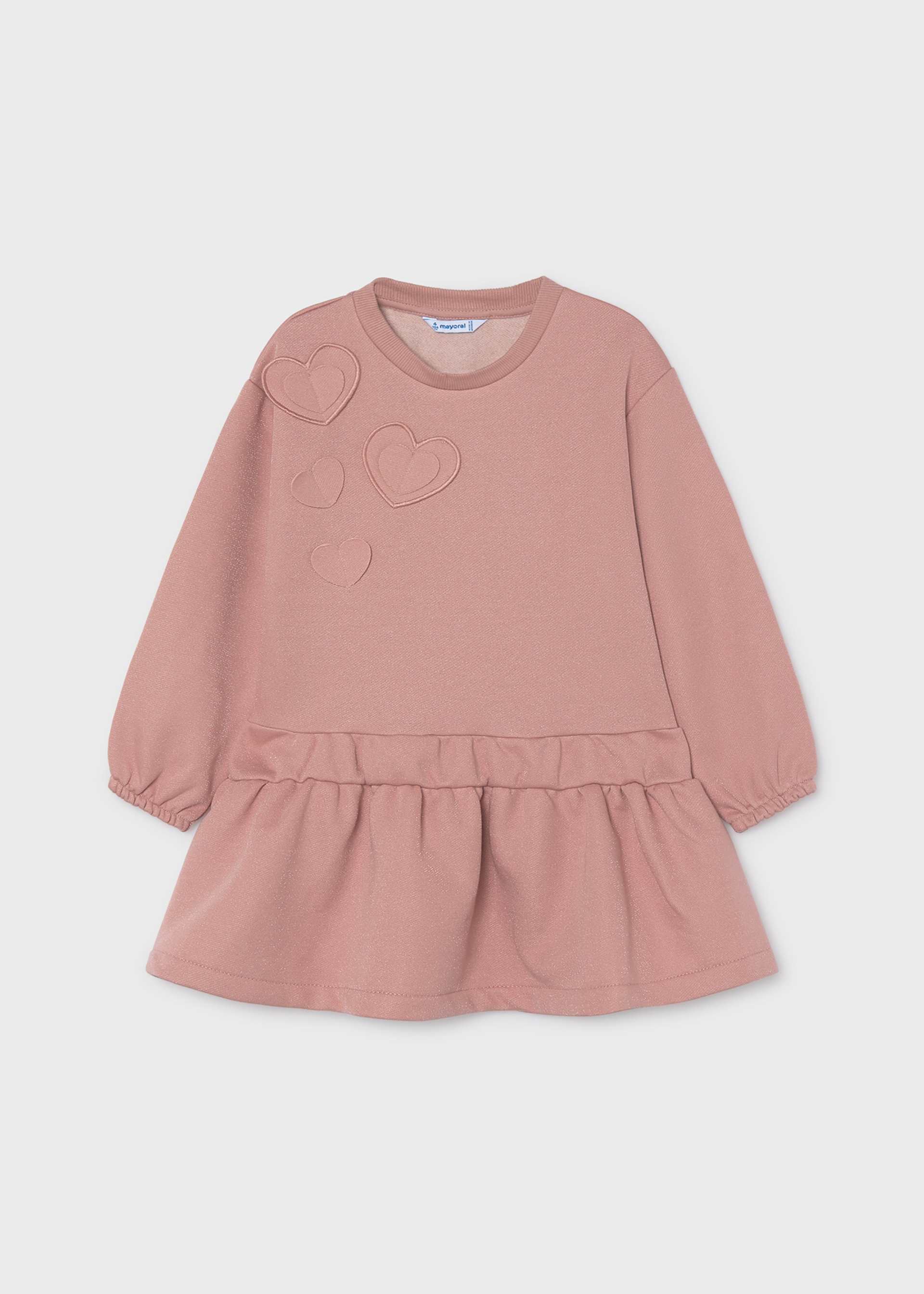 Vestido felpa corazones niña