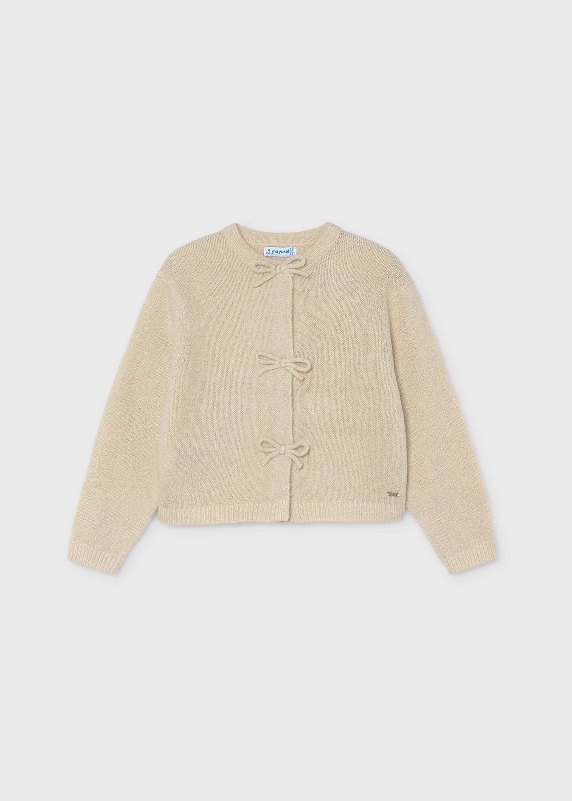 Rebeca tricot lazos niña