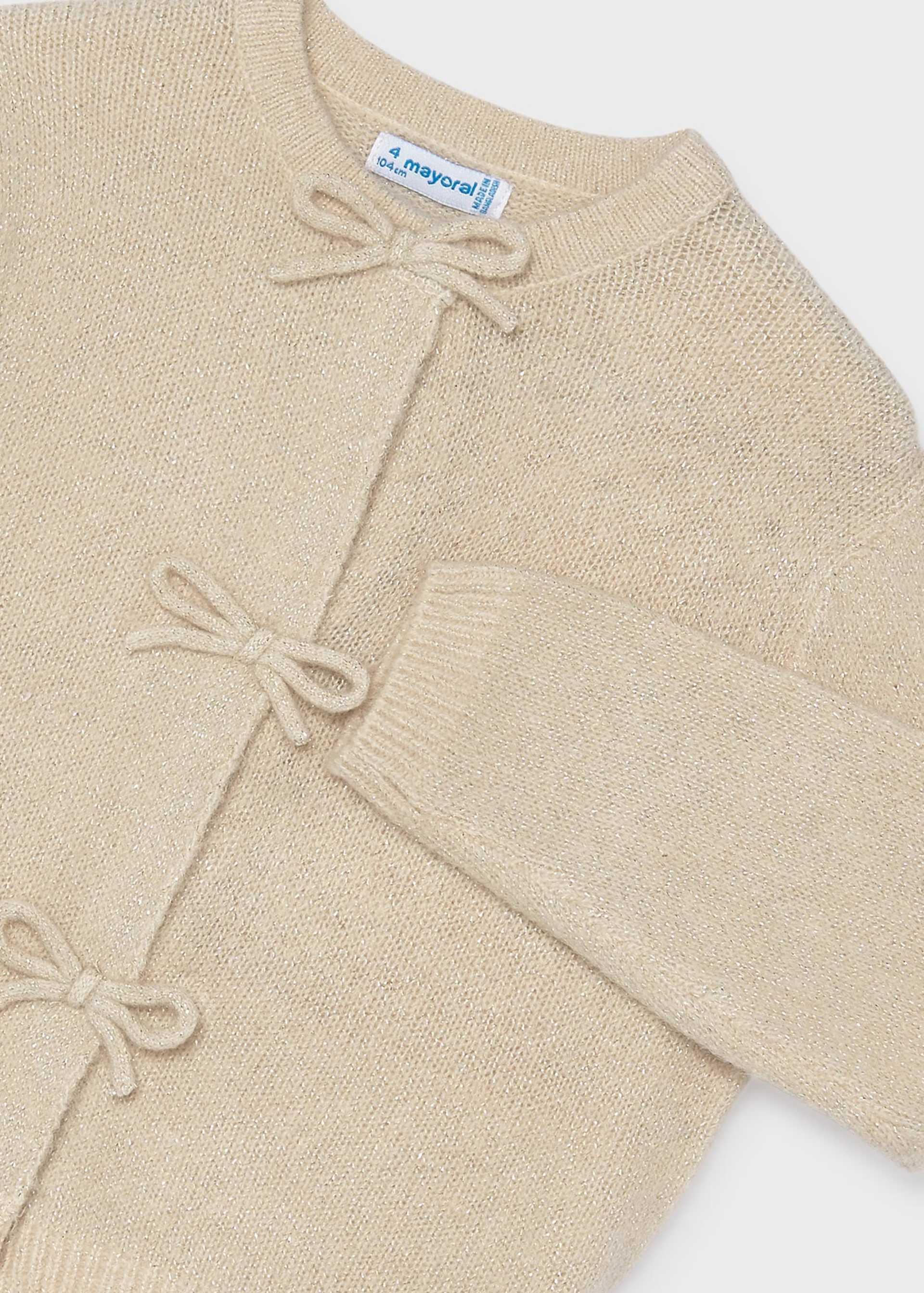 Rebeca tricot lazos niña