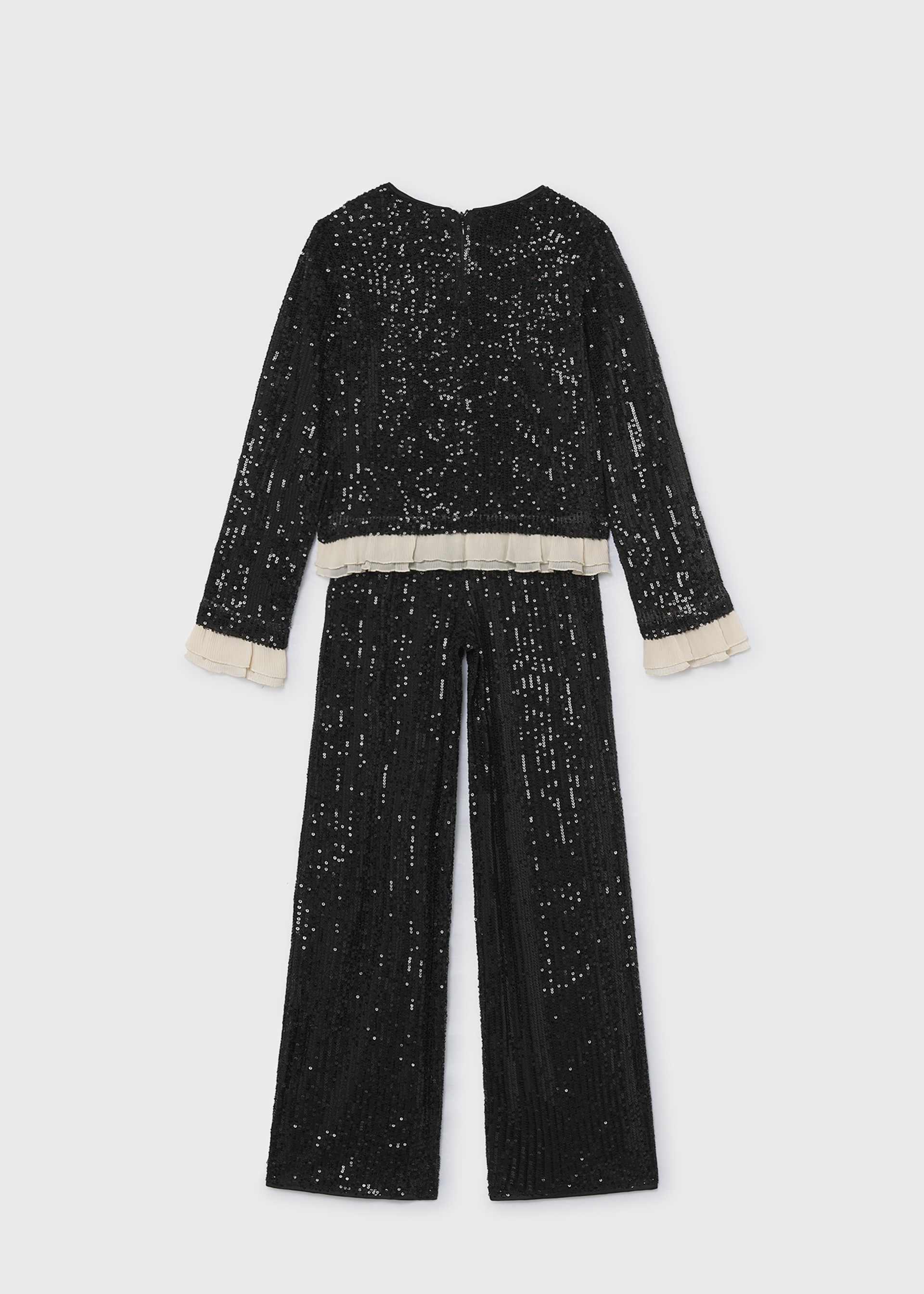 Girls' sequinned T-shirt and sweatshirt set