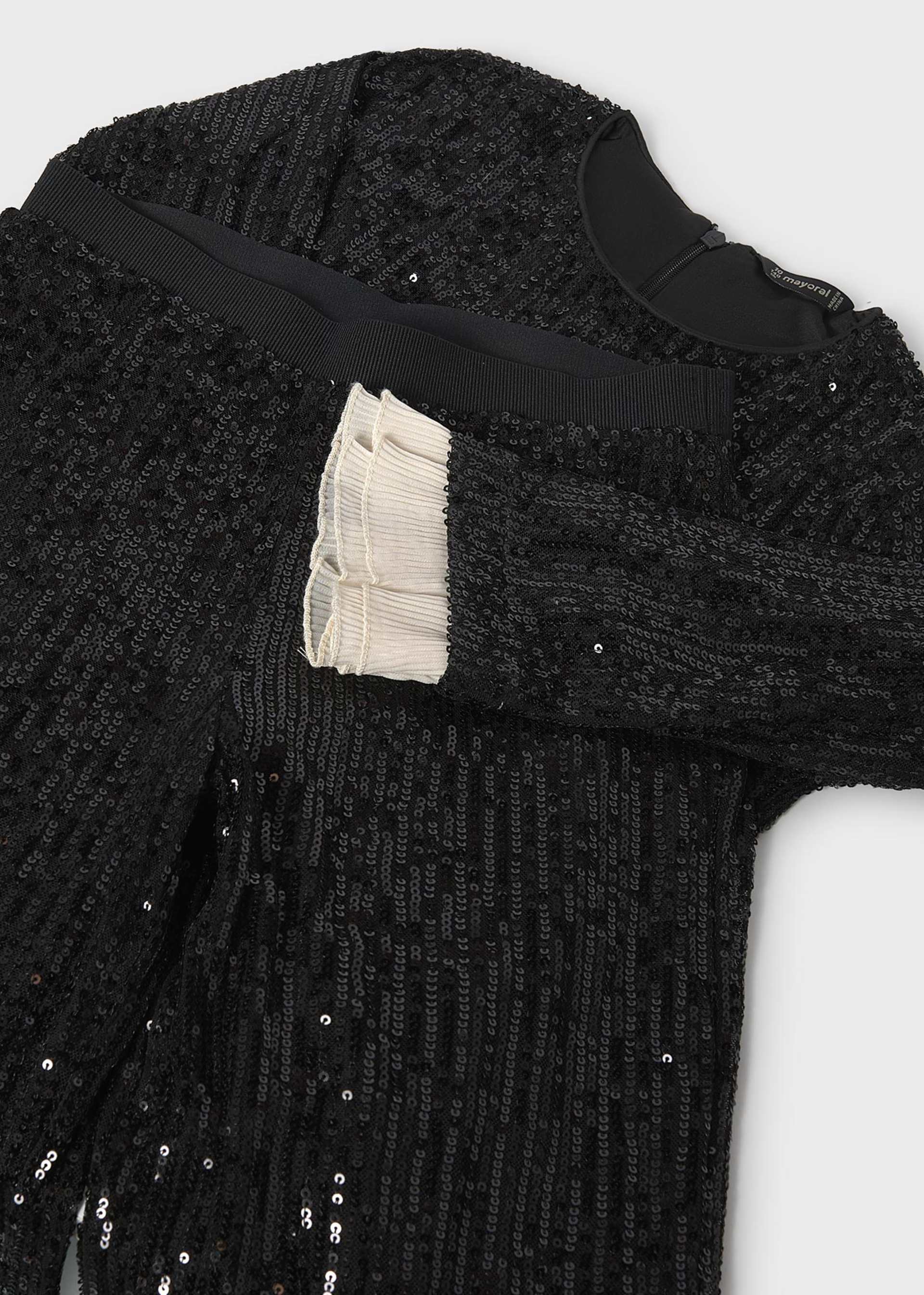 Girls' sequinned T-shirt and sweatshirt set