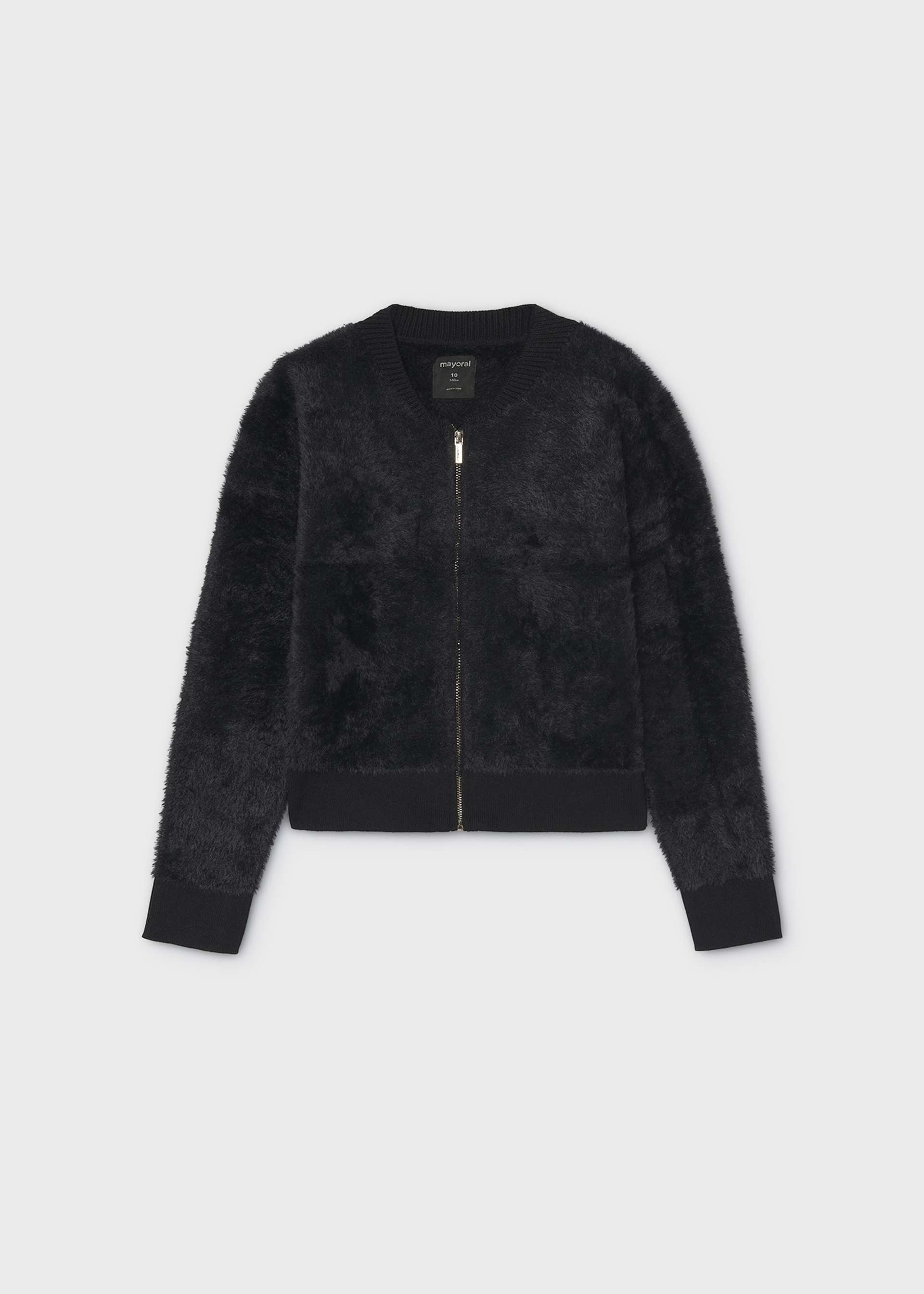 Sweat zippé en fourrure fille
