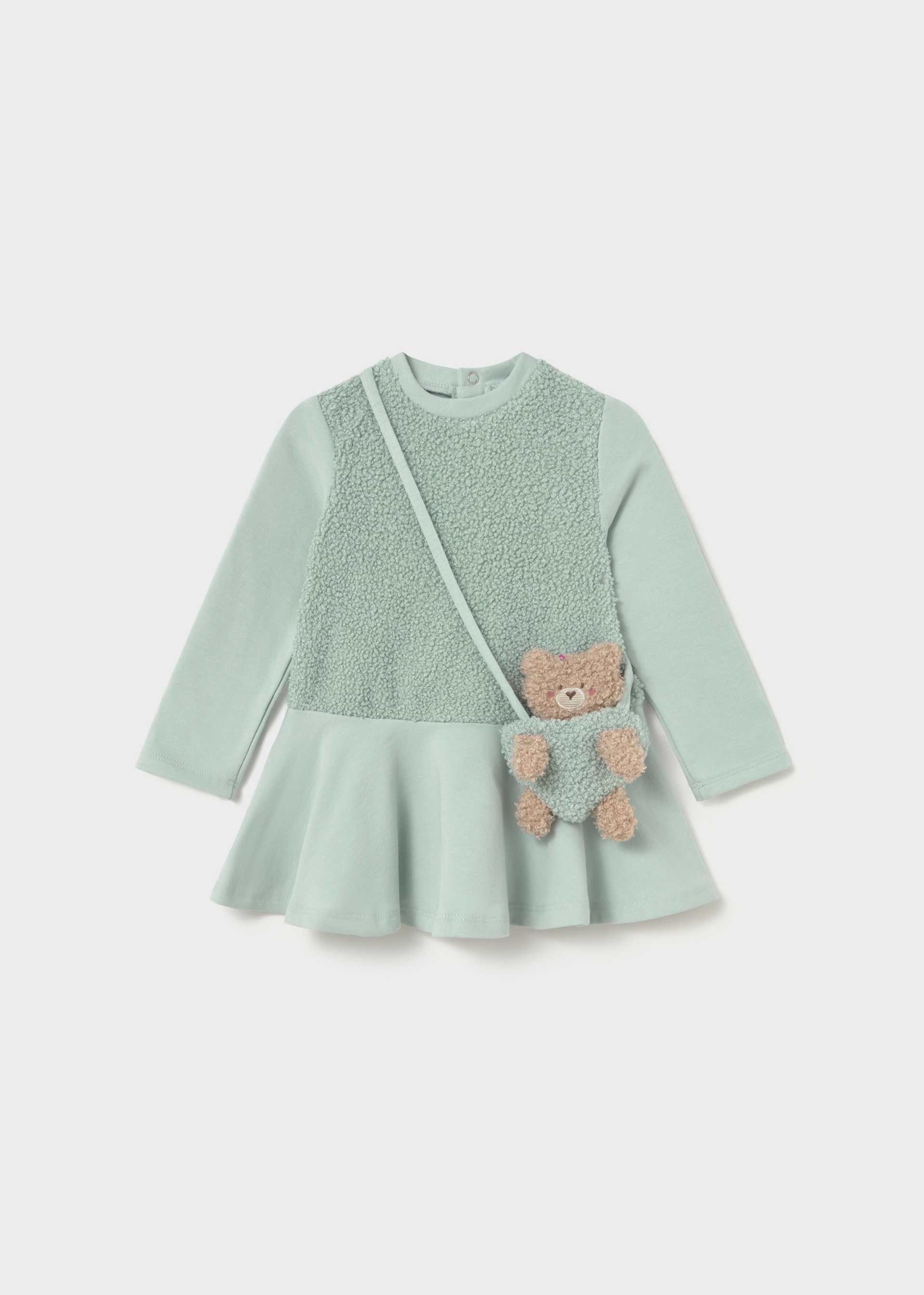 Kleid kombiniert mit Bärchentasche Baby