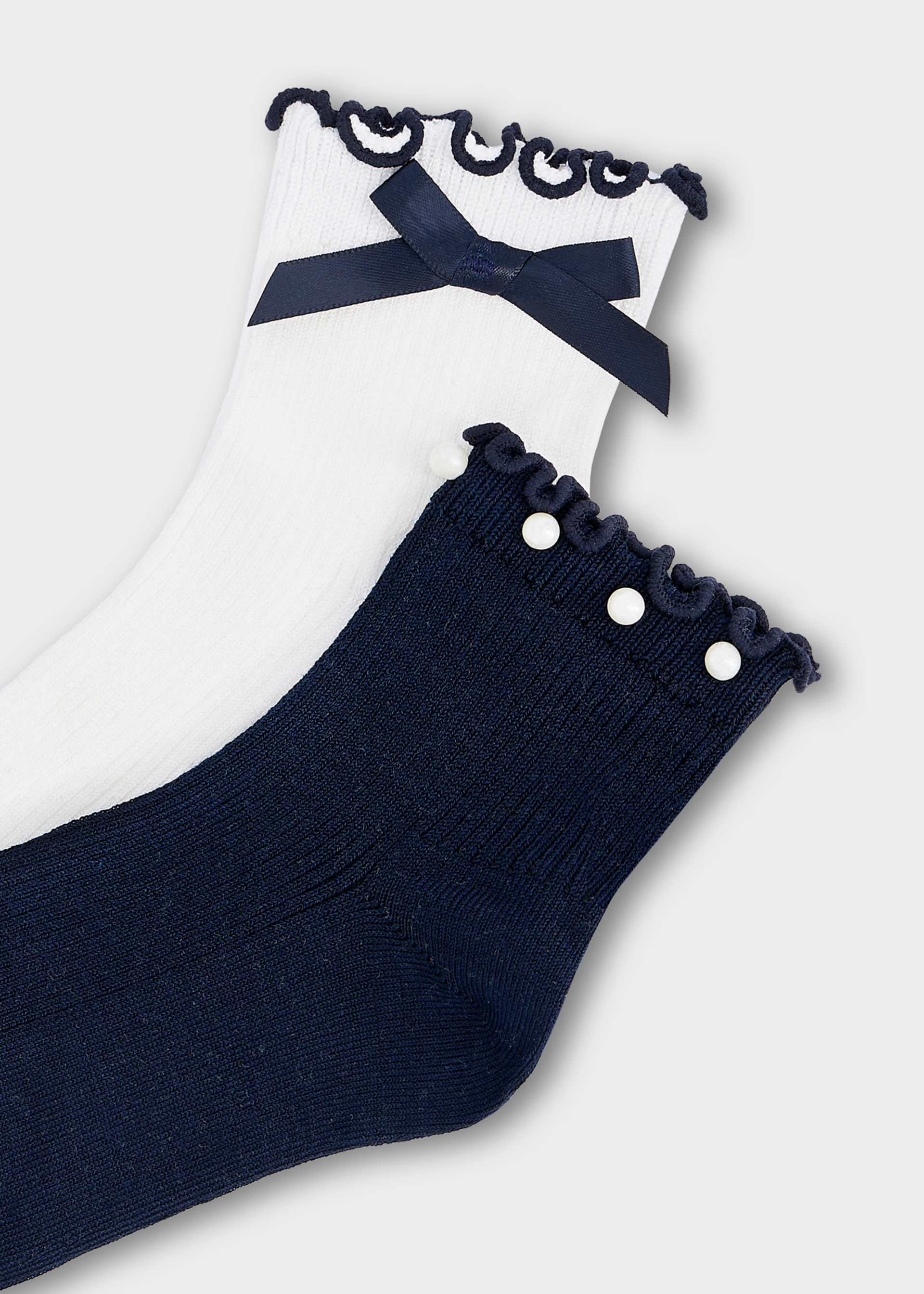 Set of 2 bow socks for girls
