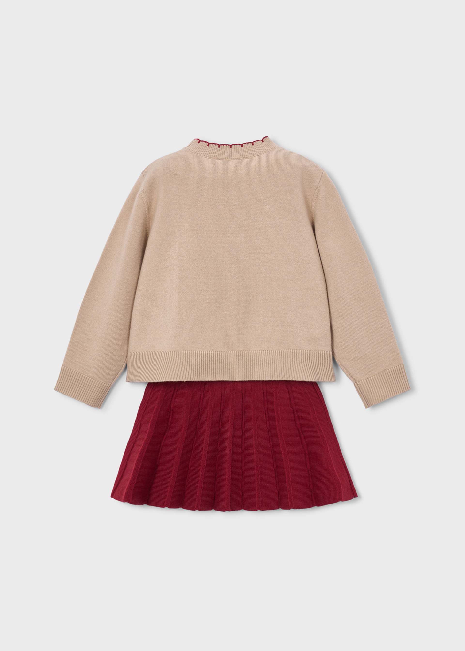 Girls' fruit-print jacquard skirt and T-shirt set