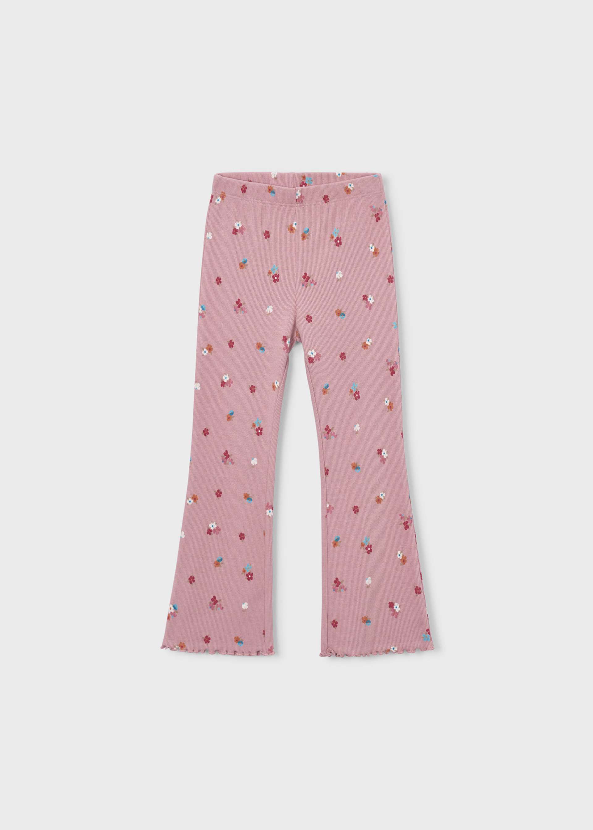 Girls' ribbed flared leggings
