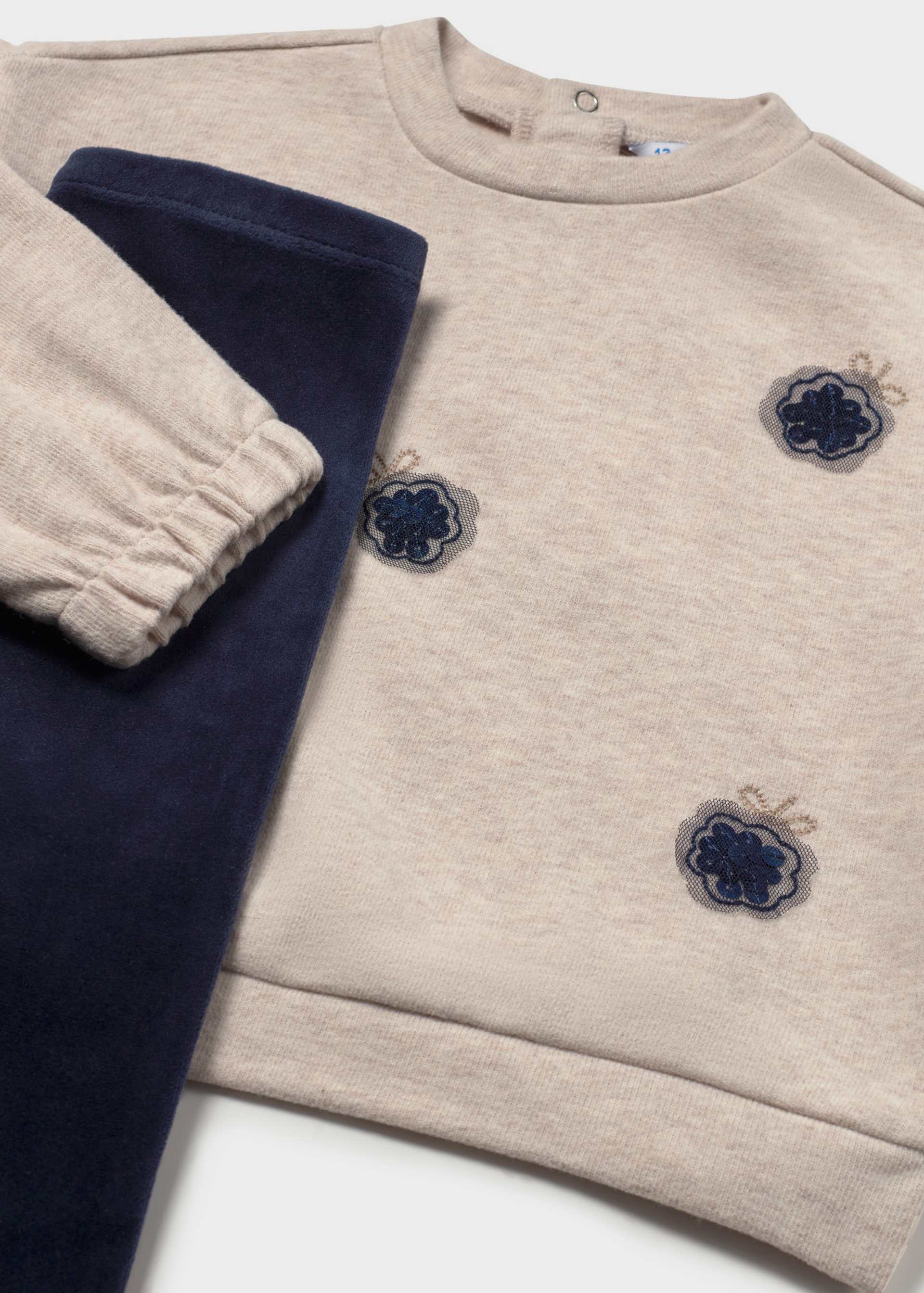 Set Sweatshirt und Samt-Leggings Baby