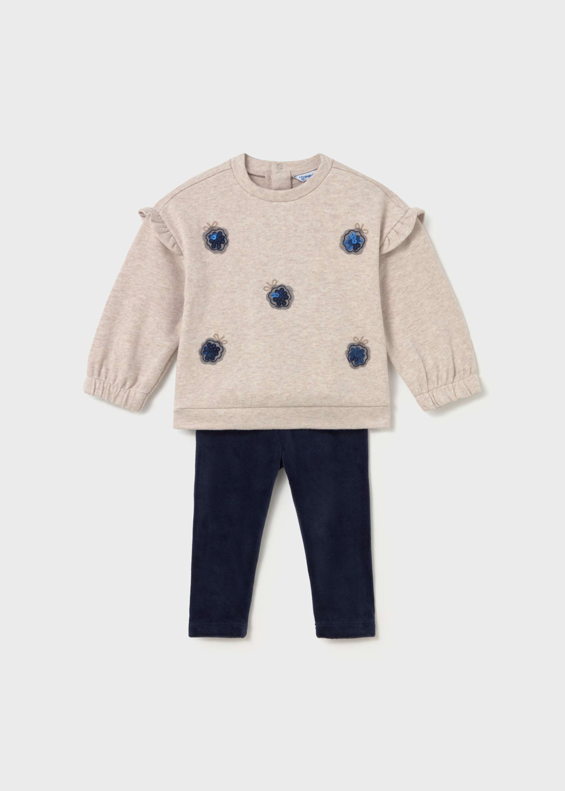 Baby velvet jumper and legging set