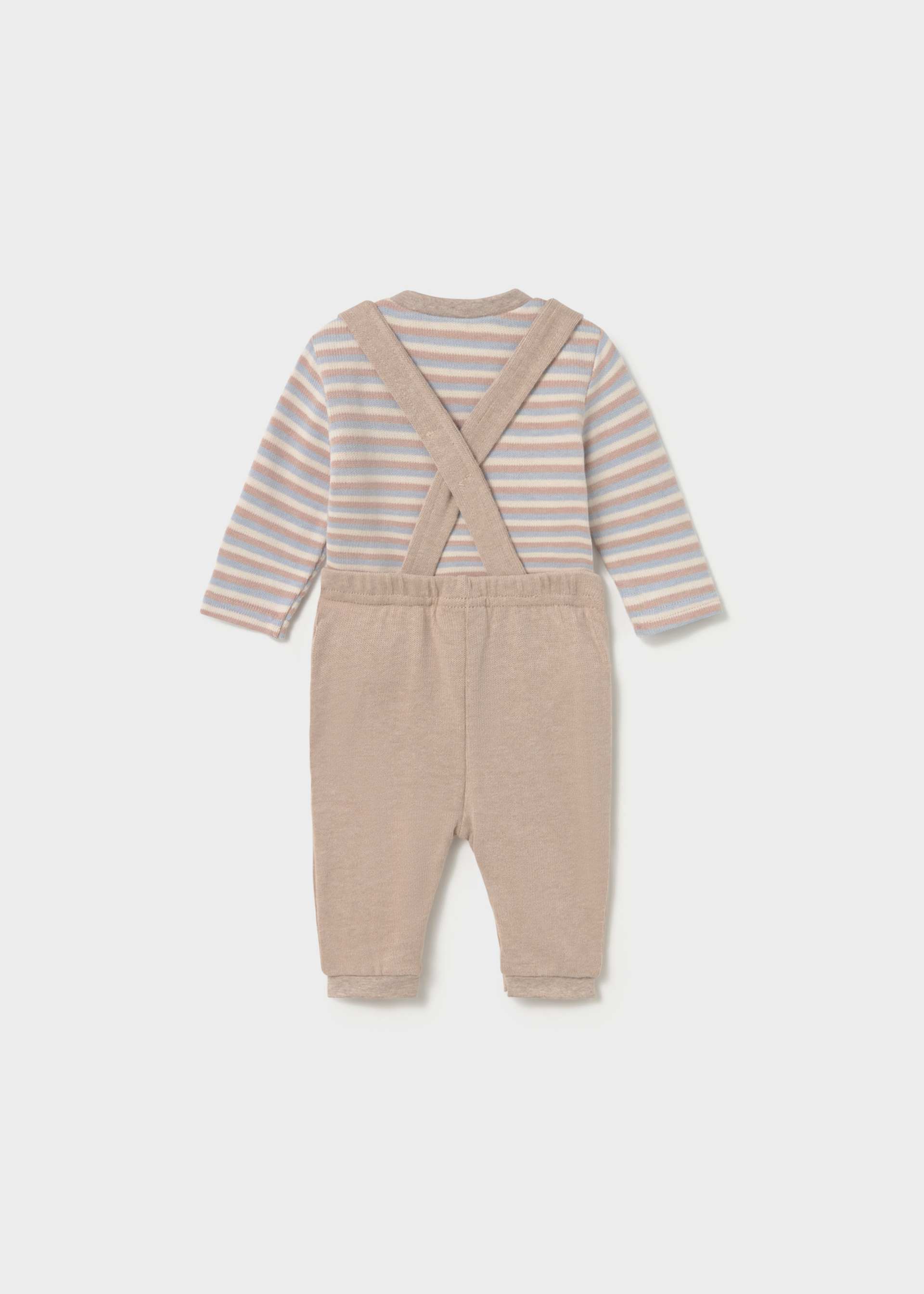 Conjunto peto y playera rayas recién nacido