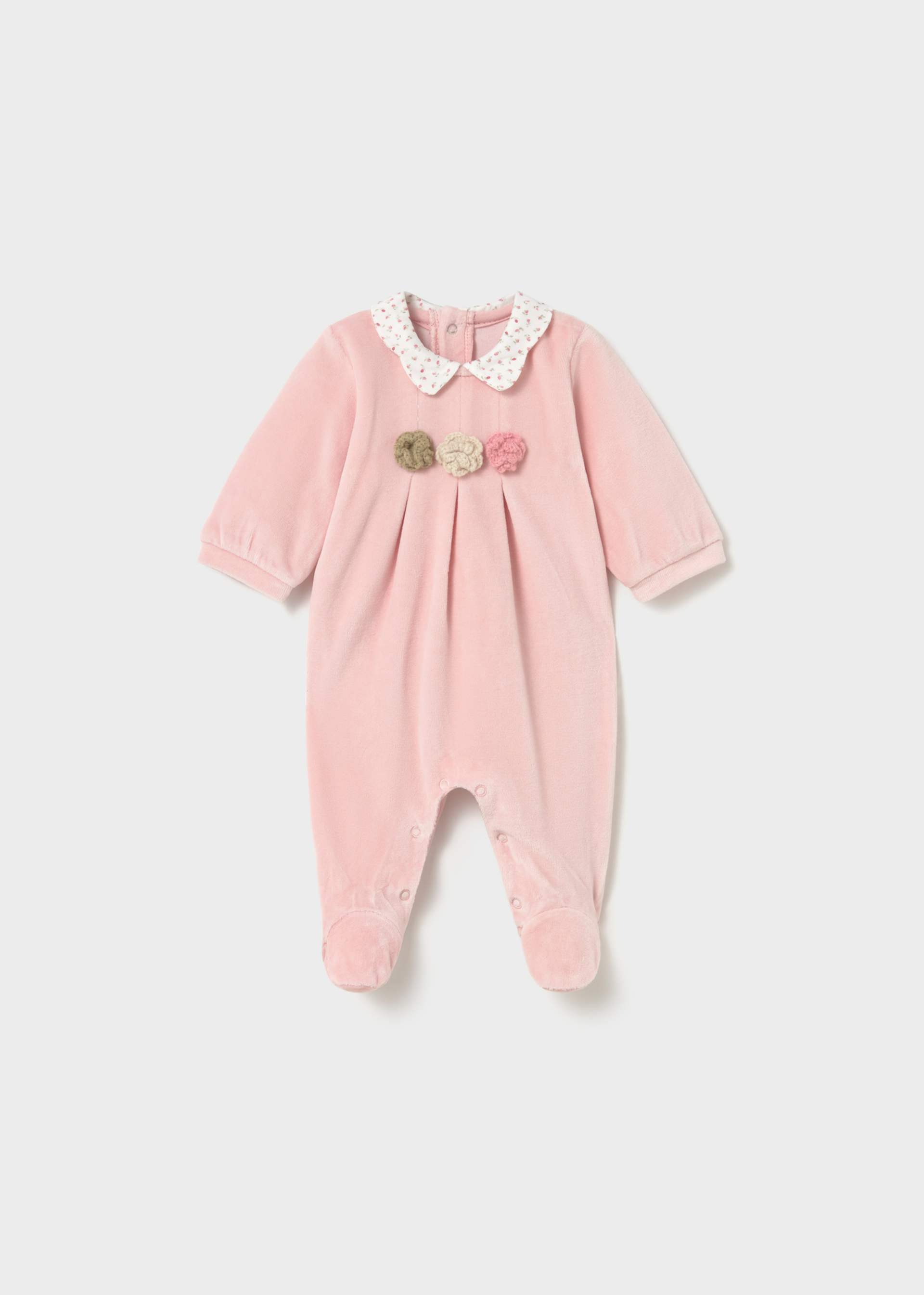 Newborn Girl Pack of 2 Ruffled Borders Sleepsuits
