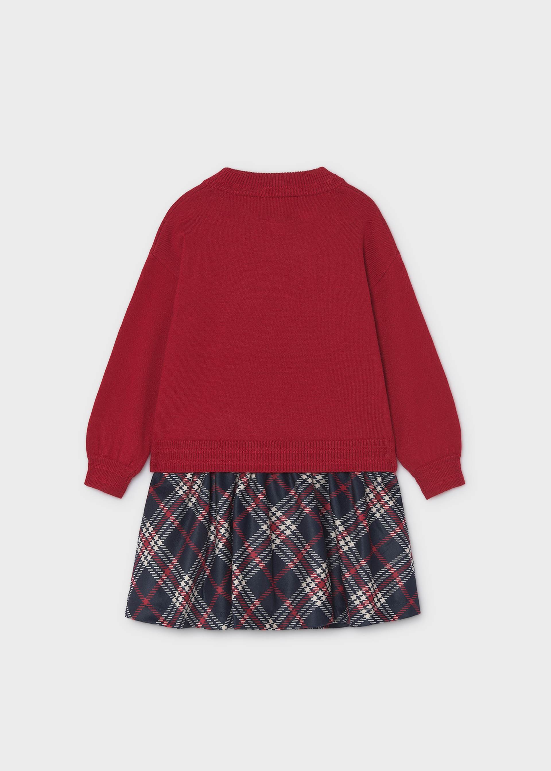 Vestido combinado tricot niña