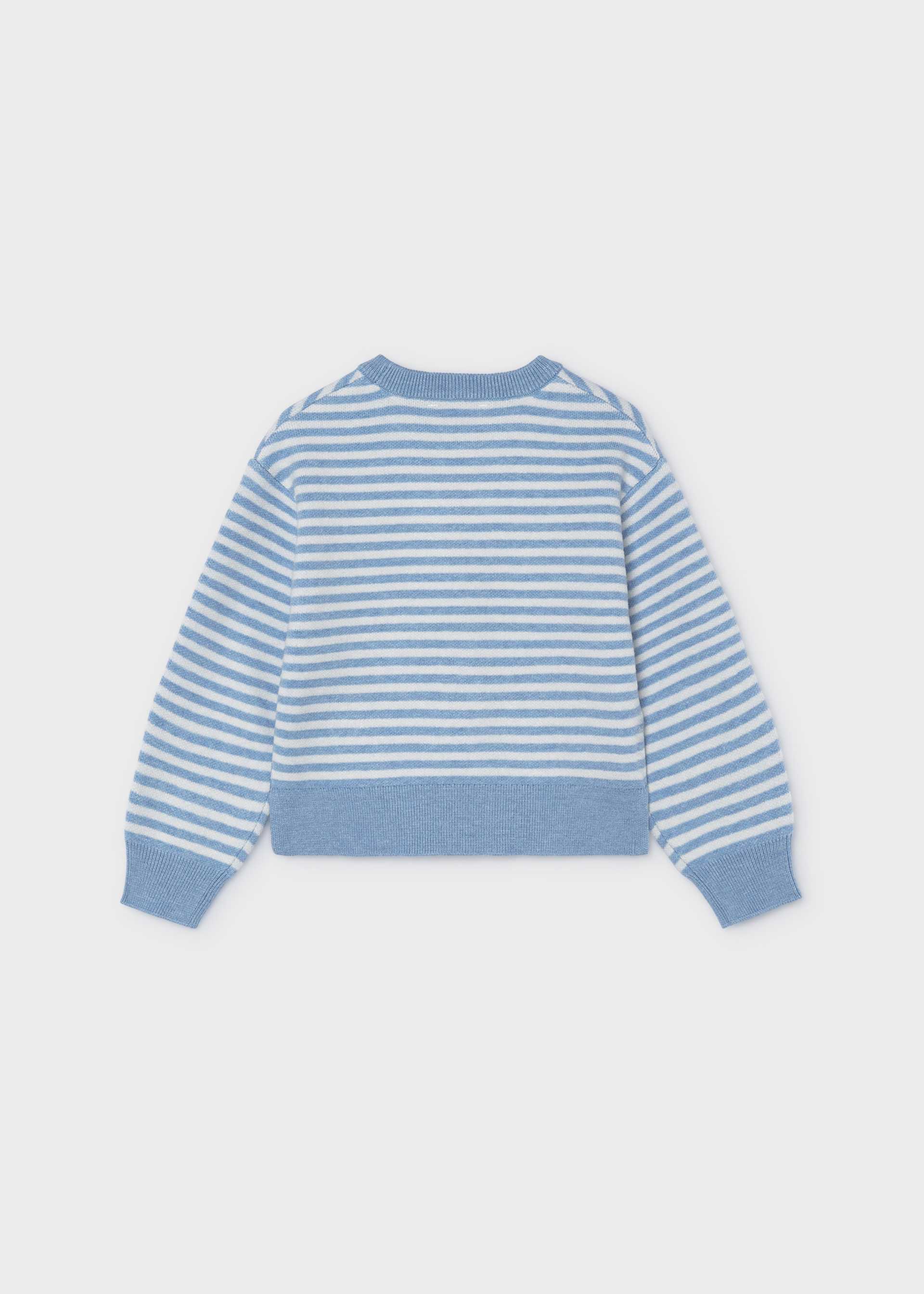 Sweter w paski z kwiatkami dla dziewczynki