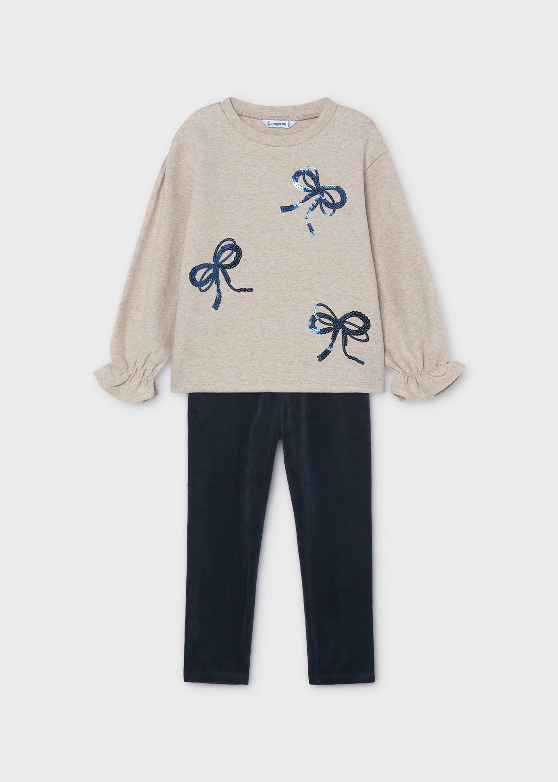 Set Leggings und Sweatshirt Schleifen Mädchen