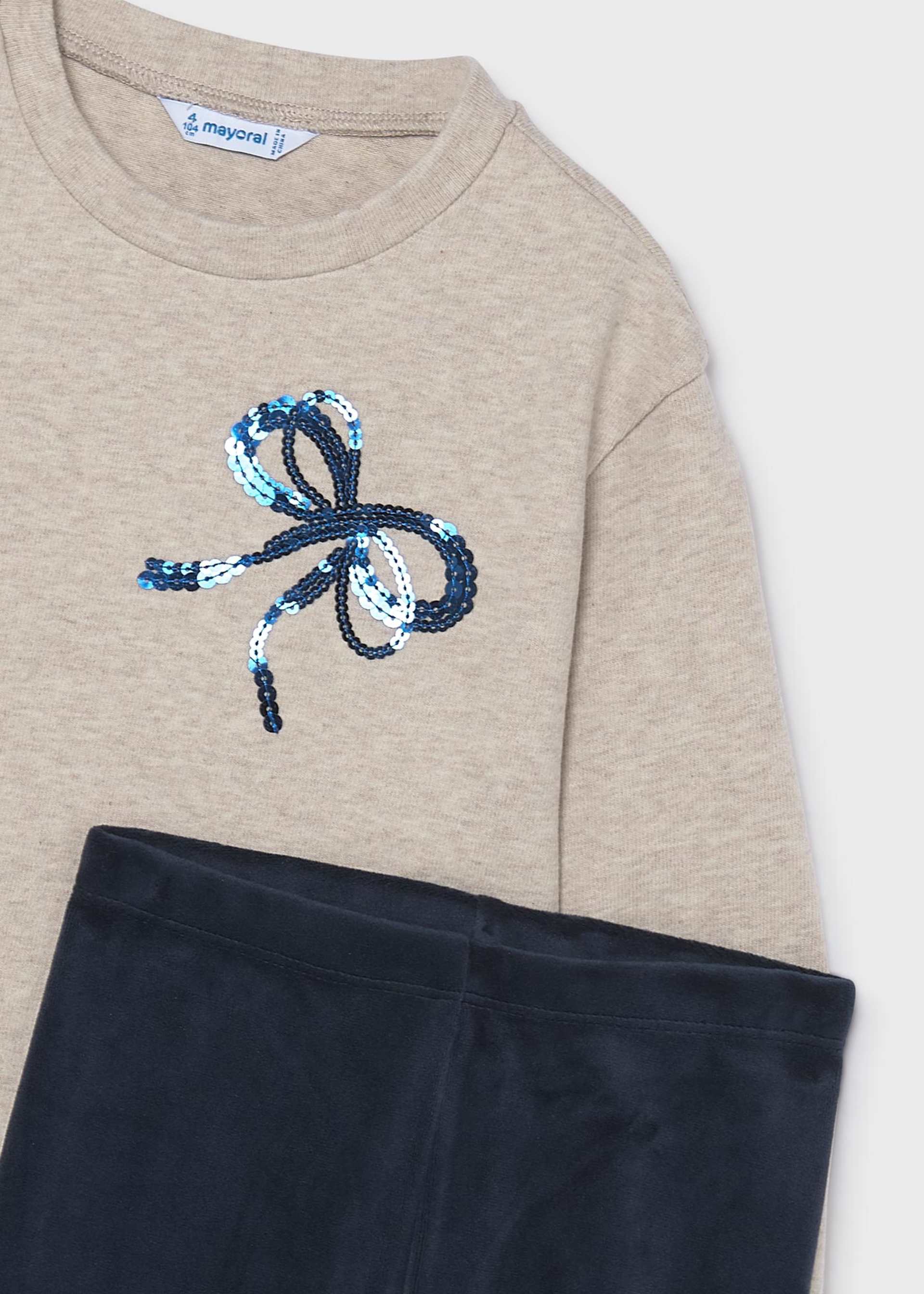 Set Leggings und Sweatshirt Schleifen Mädchen